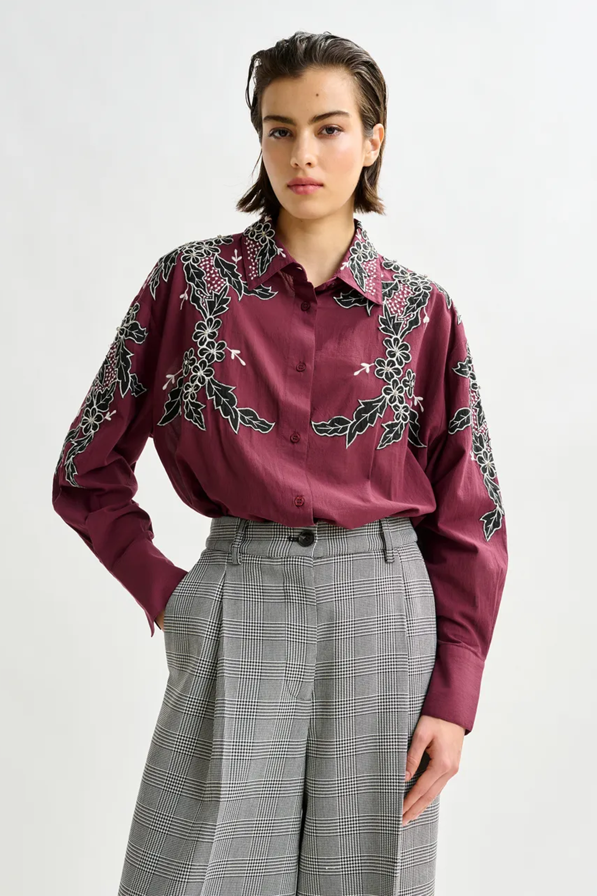 Essentiel Antwerp Damen Bluse Inglewood Burgund Combo4 Margot Mauve Bild 2