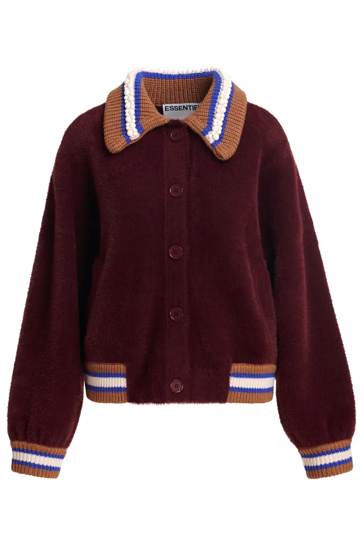 Essentiel Antwerp Damen Cardigan Kamore Blau/Braun/Burgund DUNKELROT Bild 1