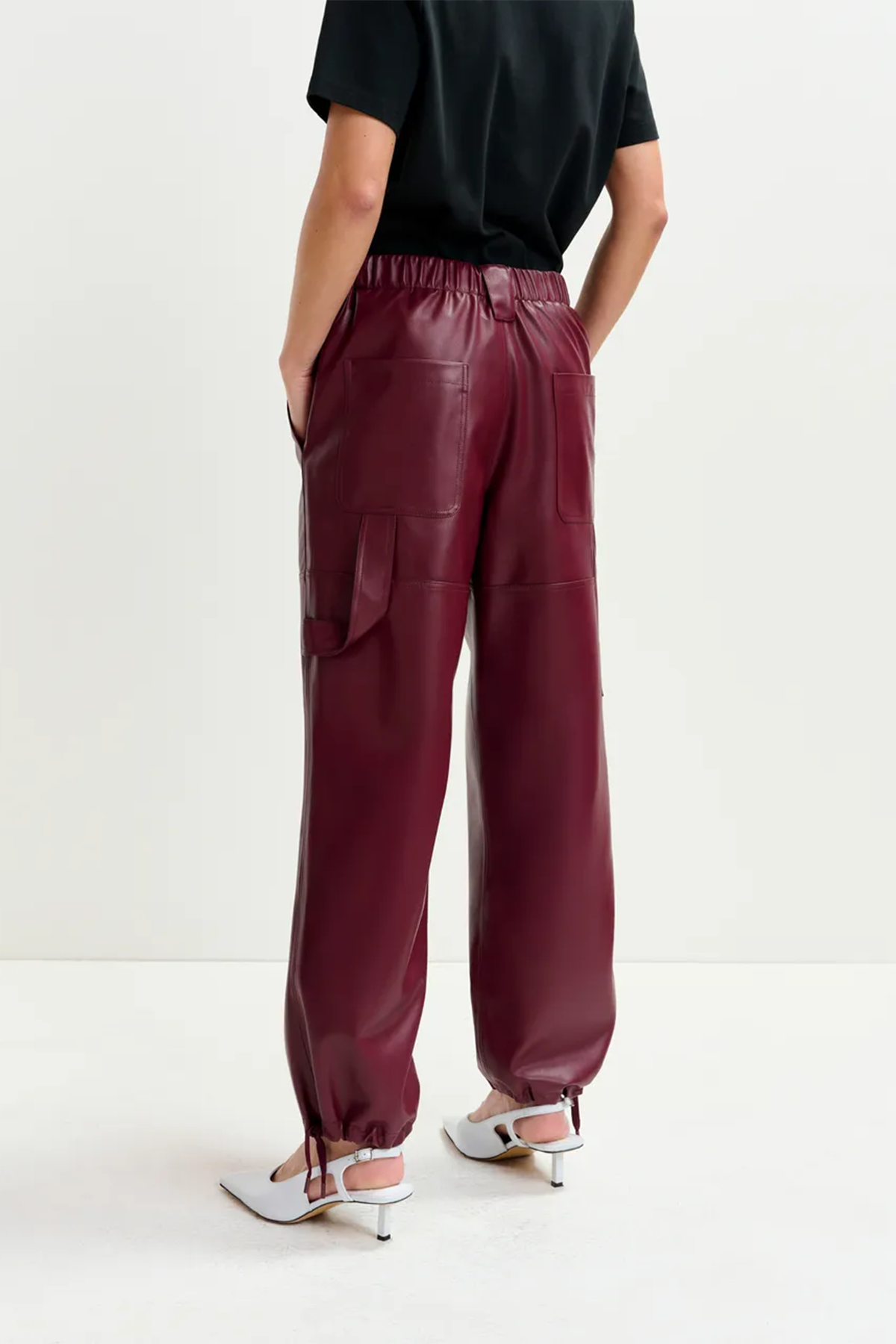 Essentiel Antwerp Damen Kunstlederhose Itao Burgund Margot Mauve Bild 3
