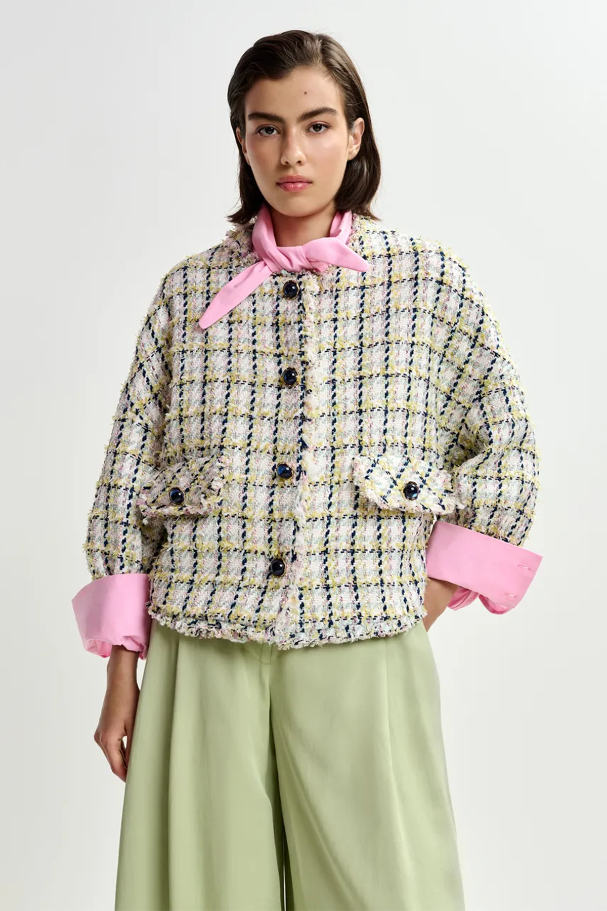 Essentiel Antwerp Damen Oversized Bouclé-Jacke Jayden Bunt BUNT Bild 2