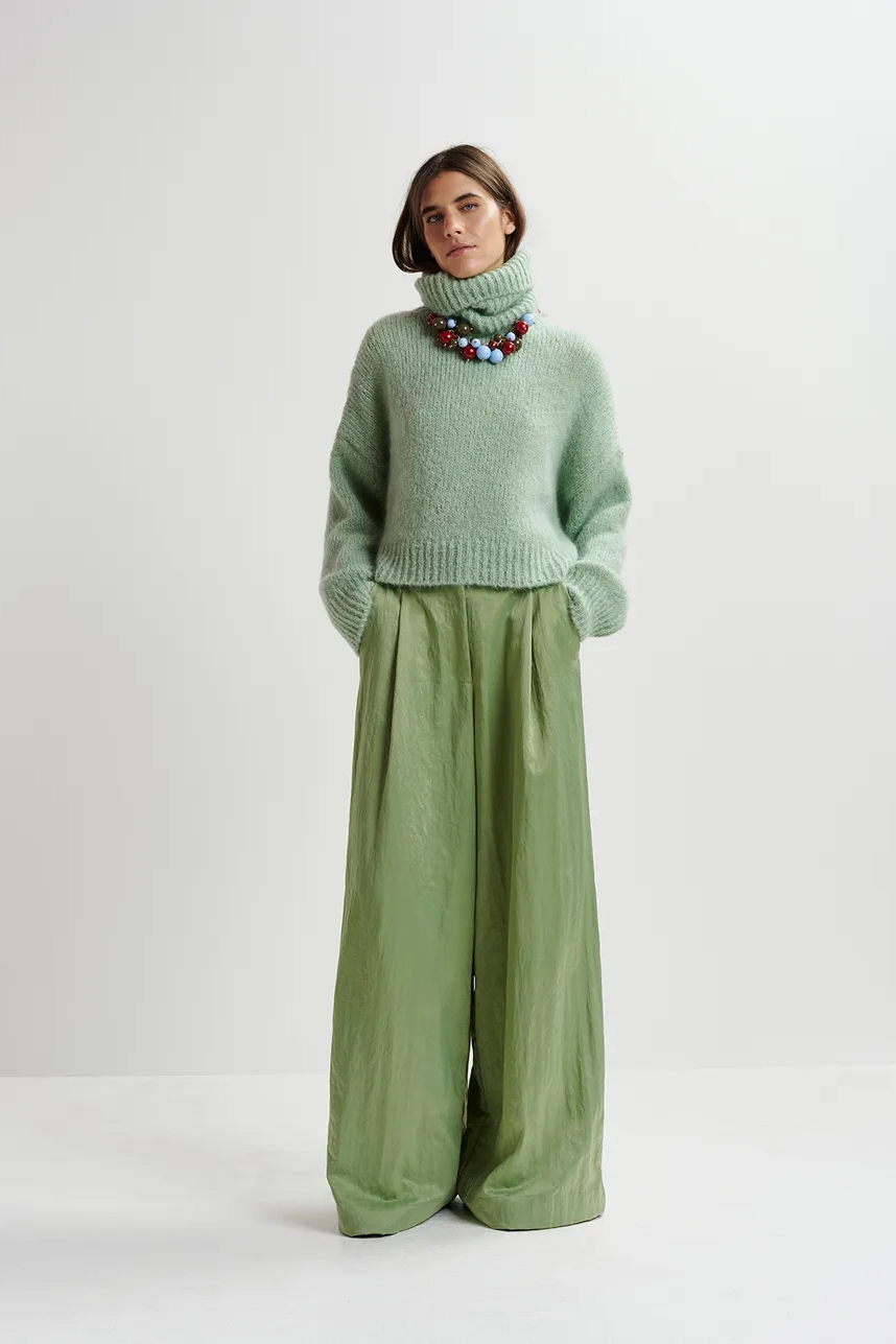Essentiel Antwerp Damen Satinhose Gazpacho Hellgrün GRÜN Bild 2