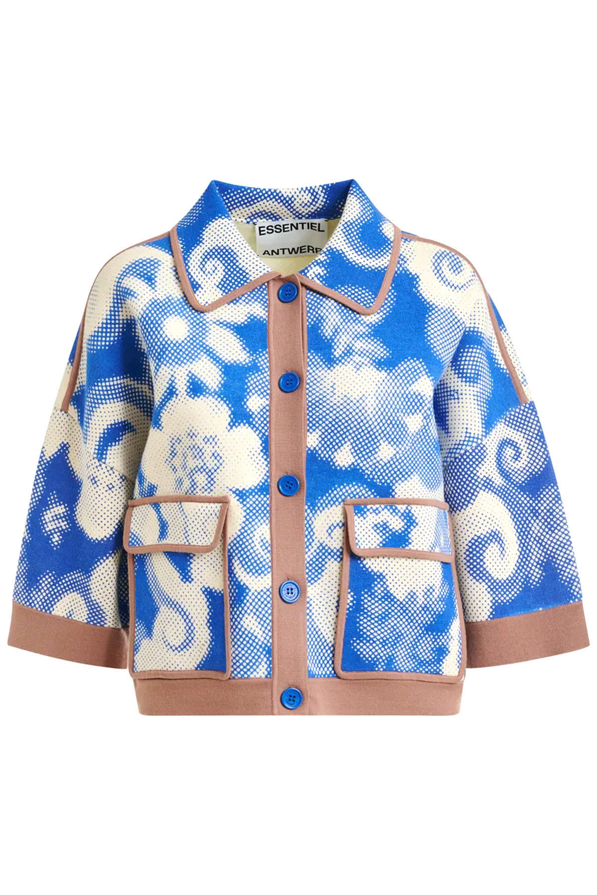 Essentiel Antwerp Damen Strickjacke Joly Blau/Weiss BLAU Bild 1