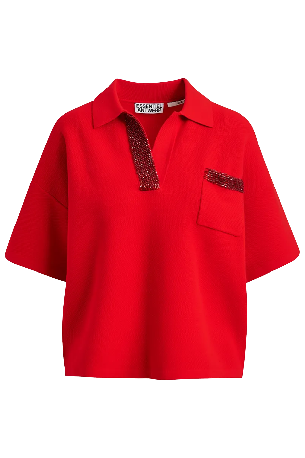 Essentiel Antwerp Damen Strickpolo Internationale Rot Santa Claus Bild 1