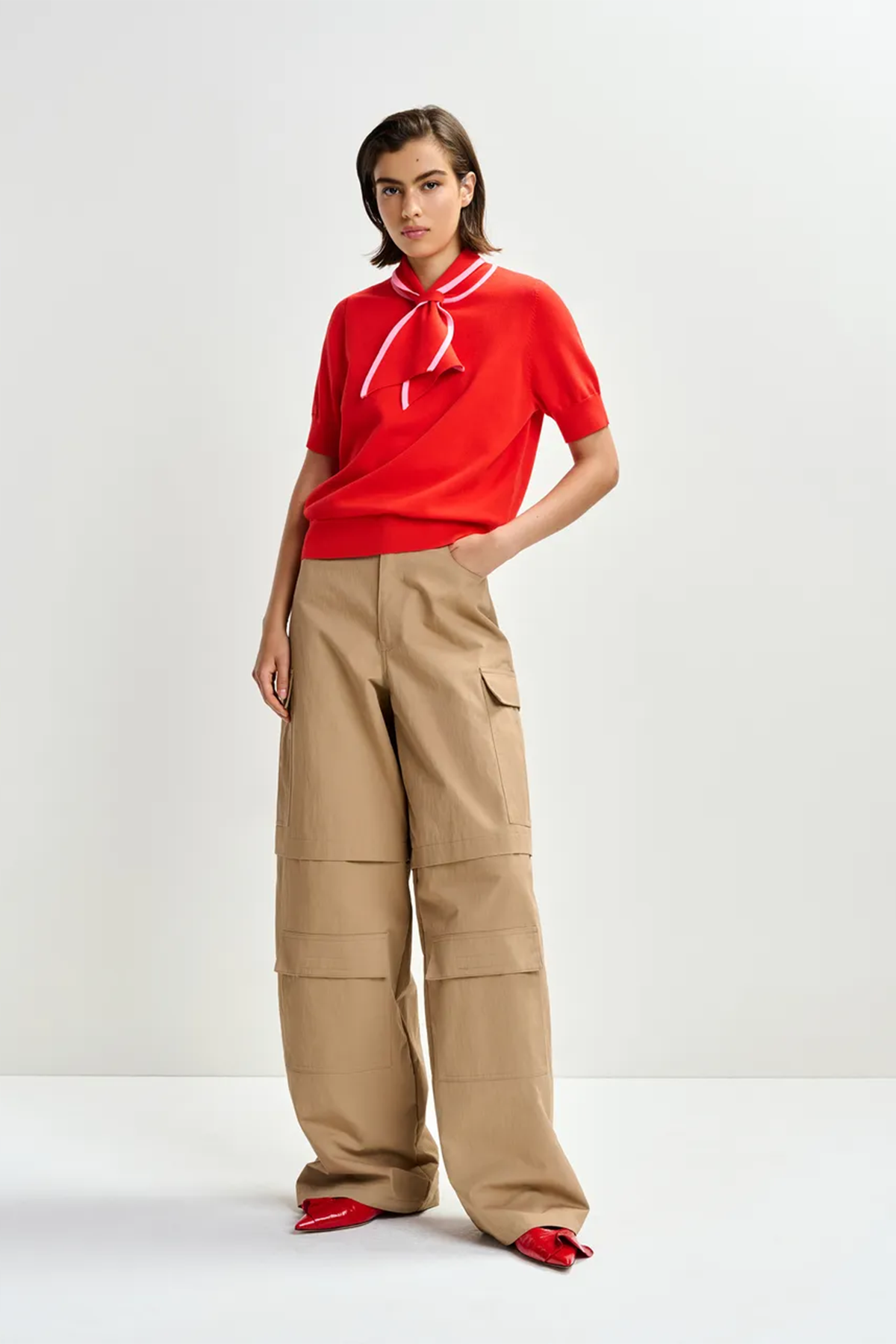 Essentiel Antwerp Damen Strickpolo Jonda Rot ORANGE Bild 2