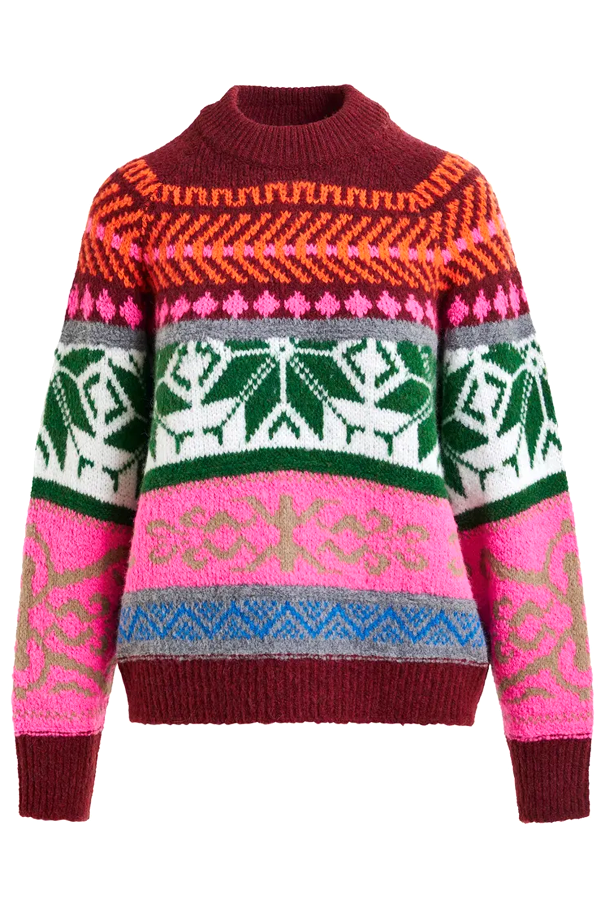 Essentiel Antwerp Damen Strickpullover Irelando Rot Combo1 Off White I1OW Bild 1