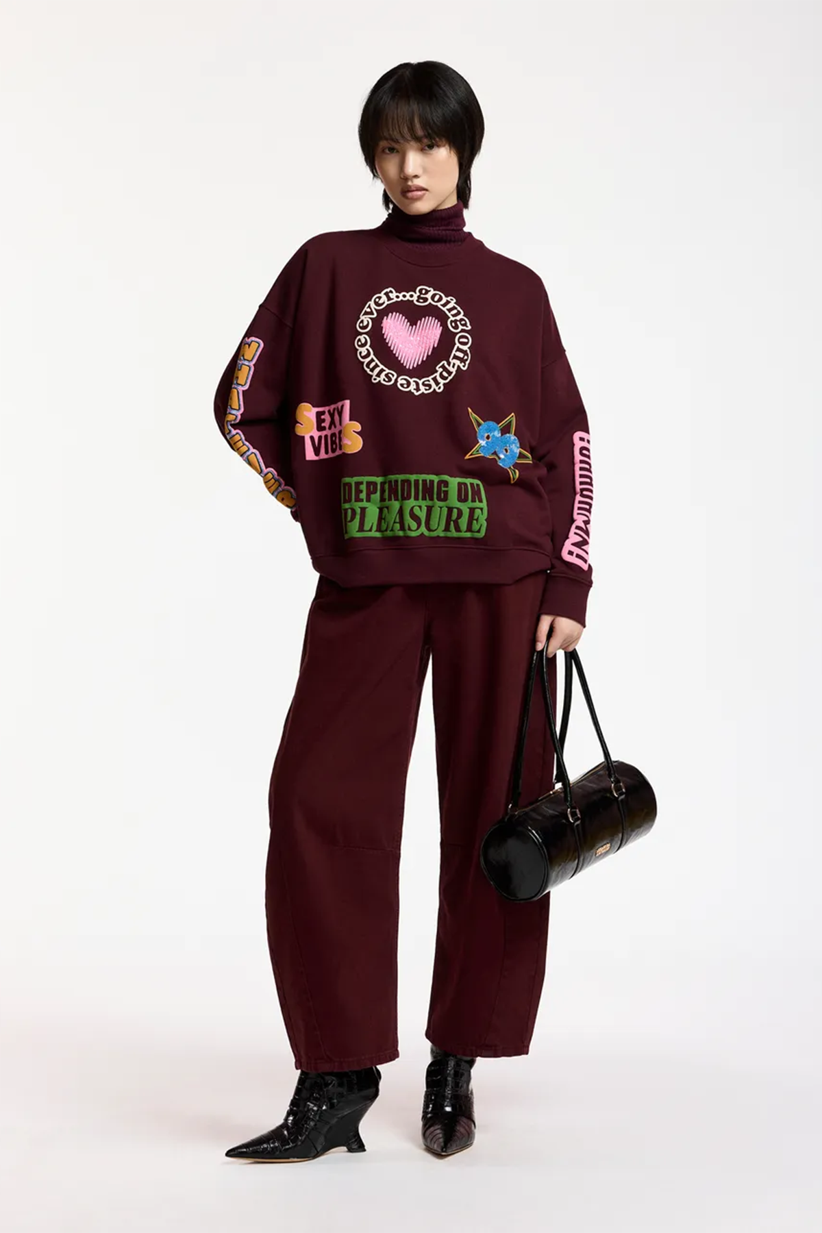 Essentiel Antwerp Damen Sweatshirt Kampus Burgund DUNKELROT Bild 2