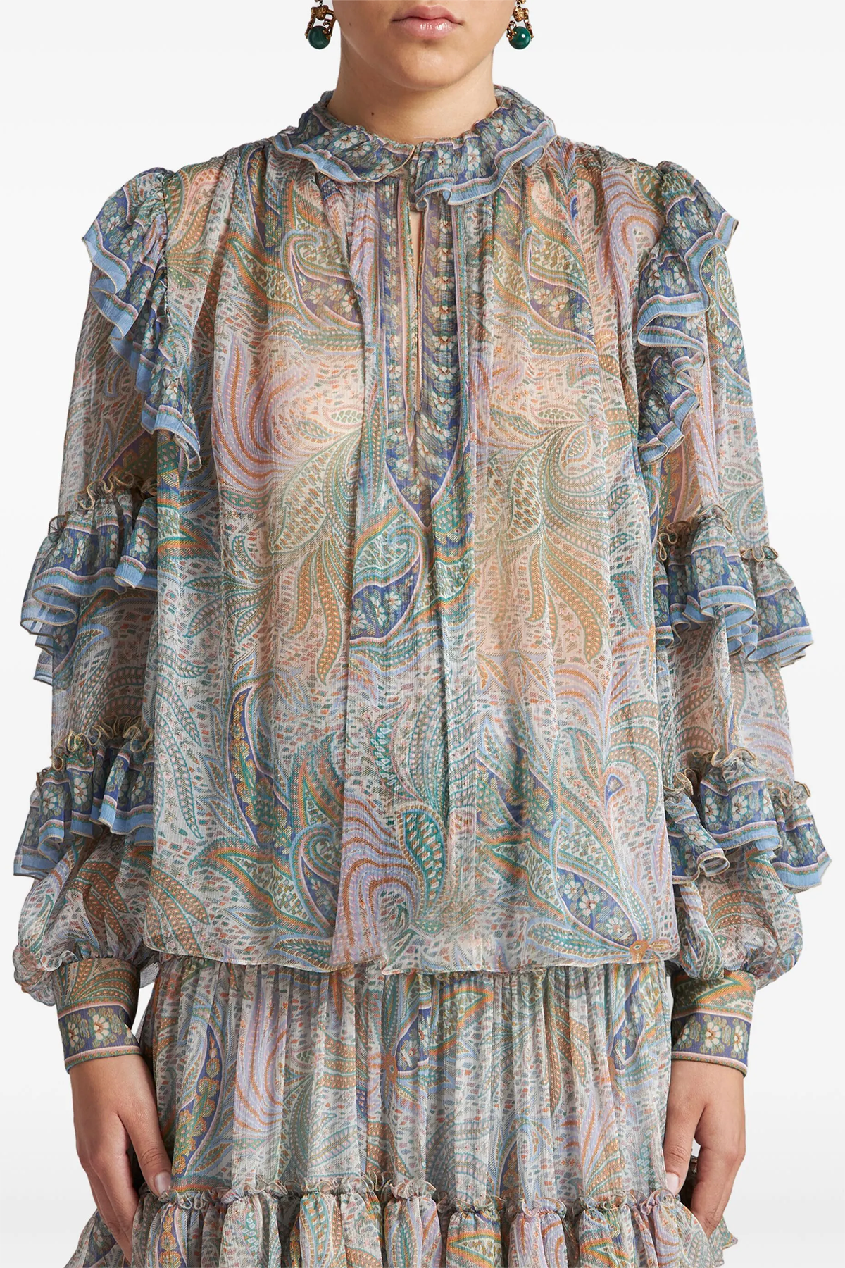 Etro Damen Creponbluse aus Seide Grau GRAU Bild 2