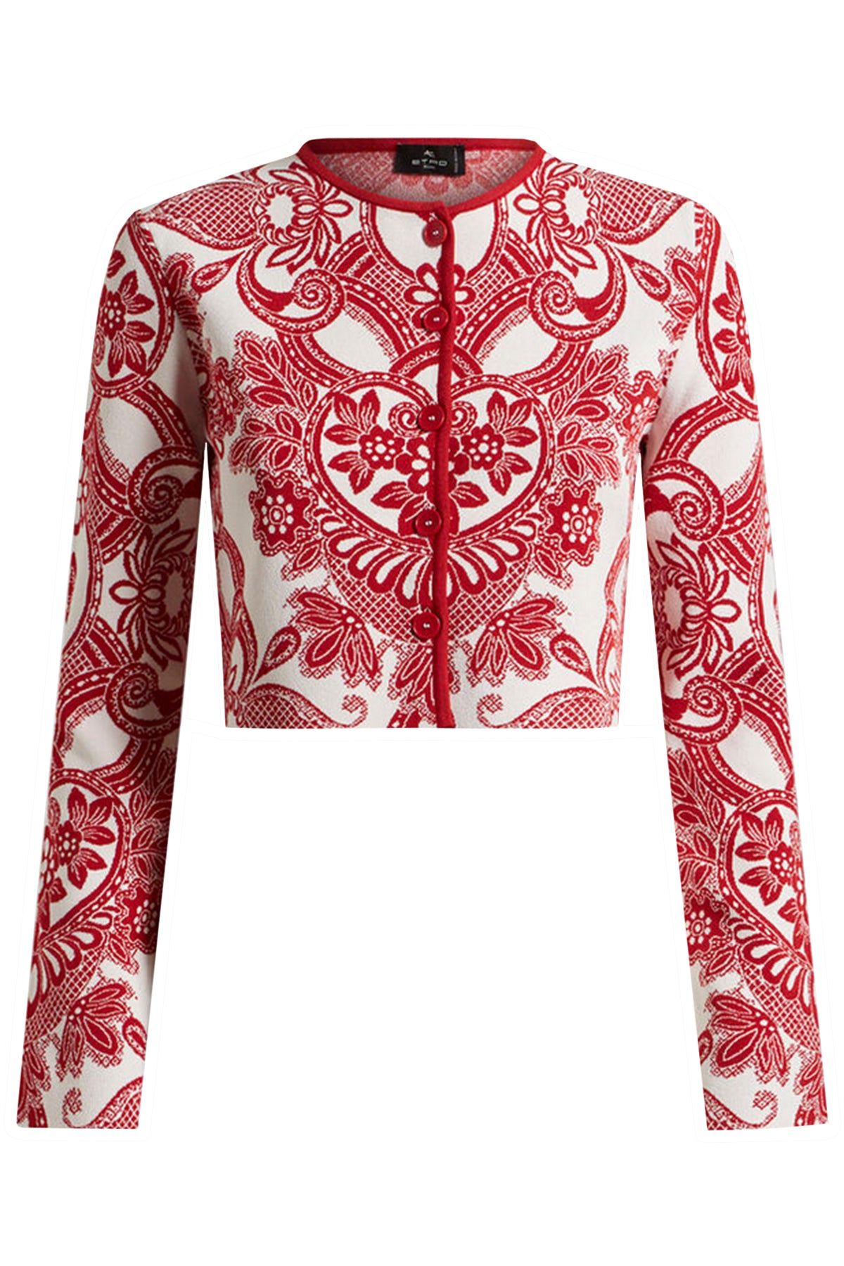 Etro Damen Jacquard-Jacke Weiss/Rot ROT Bild 1
