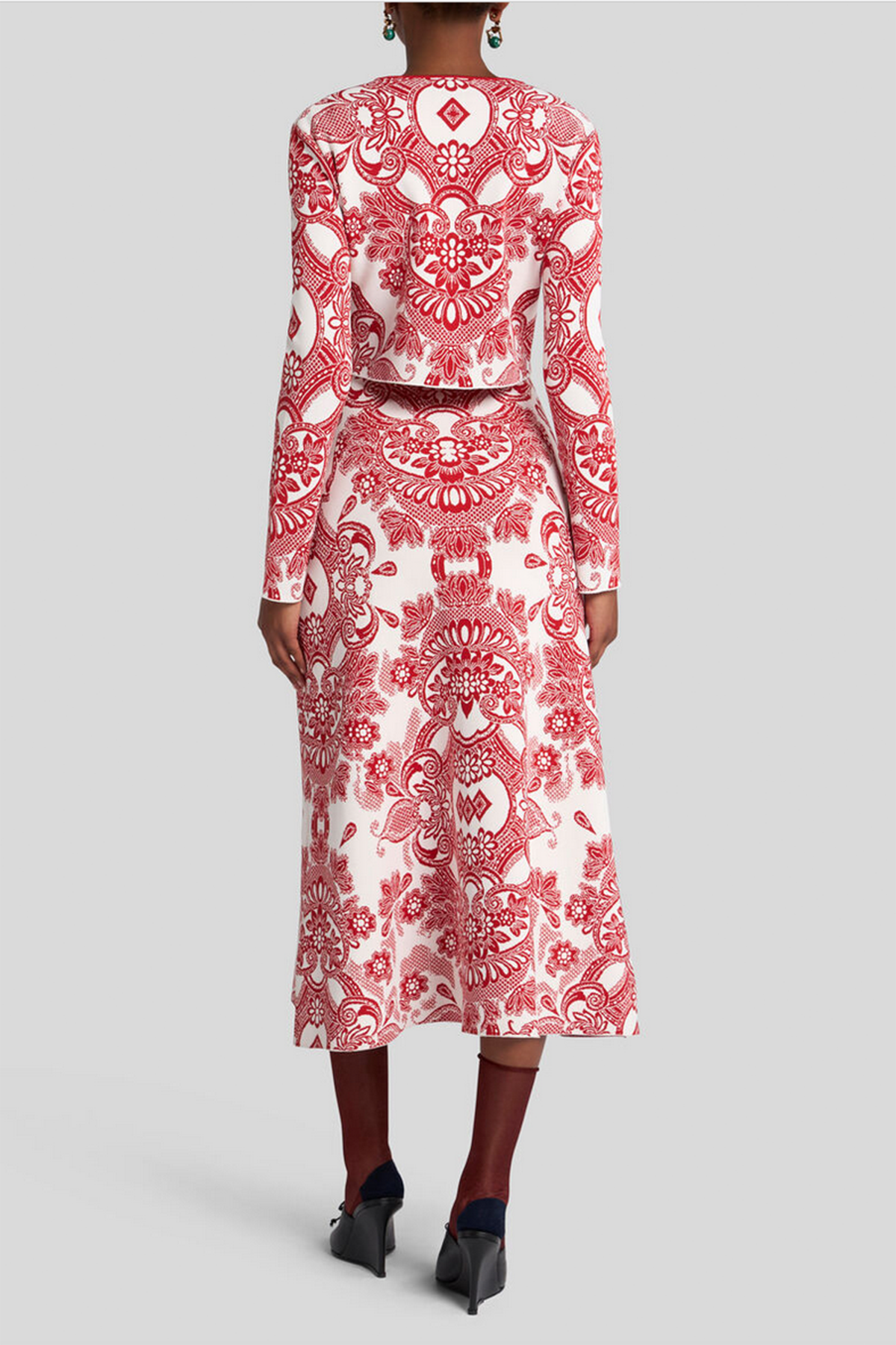 Etro Damen Jacquard-Jacke Weiss/Rot ROT Bild 3