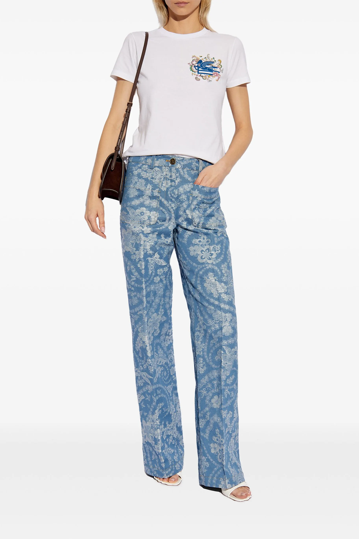 Etro Damen Jeans mit Blumenprint Blau BLAU Bild 2