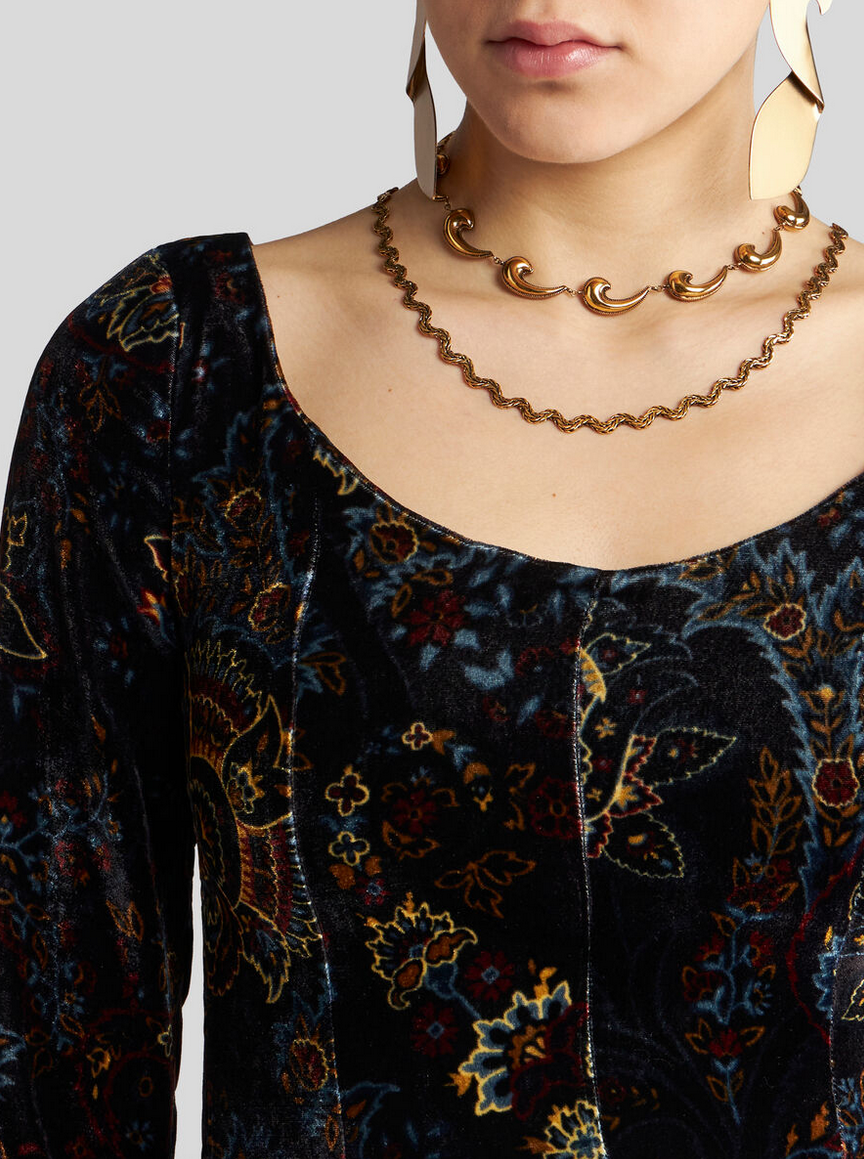 Etro Damen Kleid aus Samt Schwarz SCHWARZ Bild 4