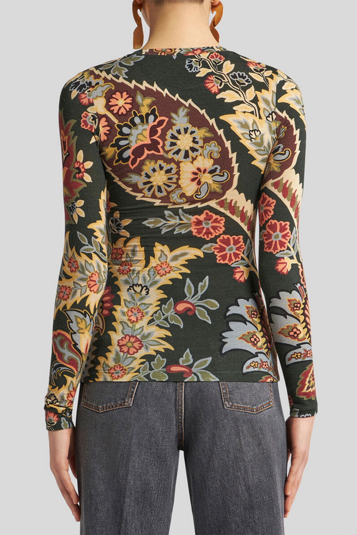 Etro Damen Longsleeve Dunkelgrün SCHWARZ Bild 3