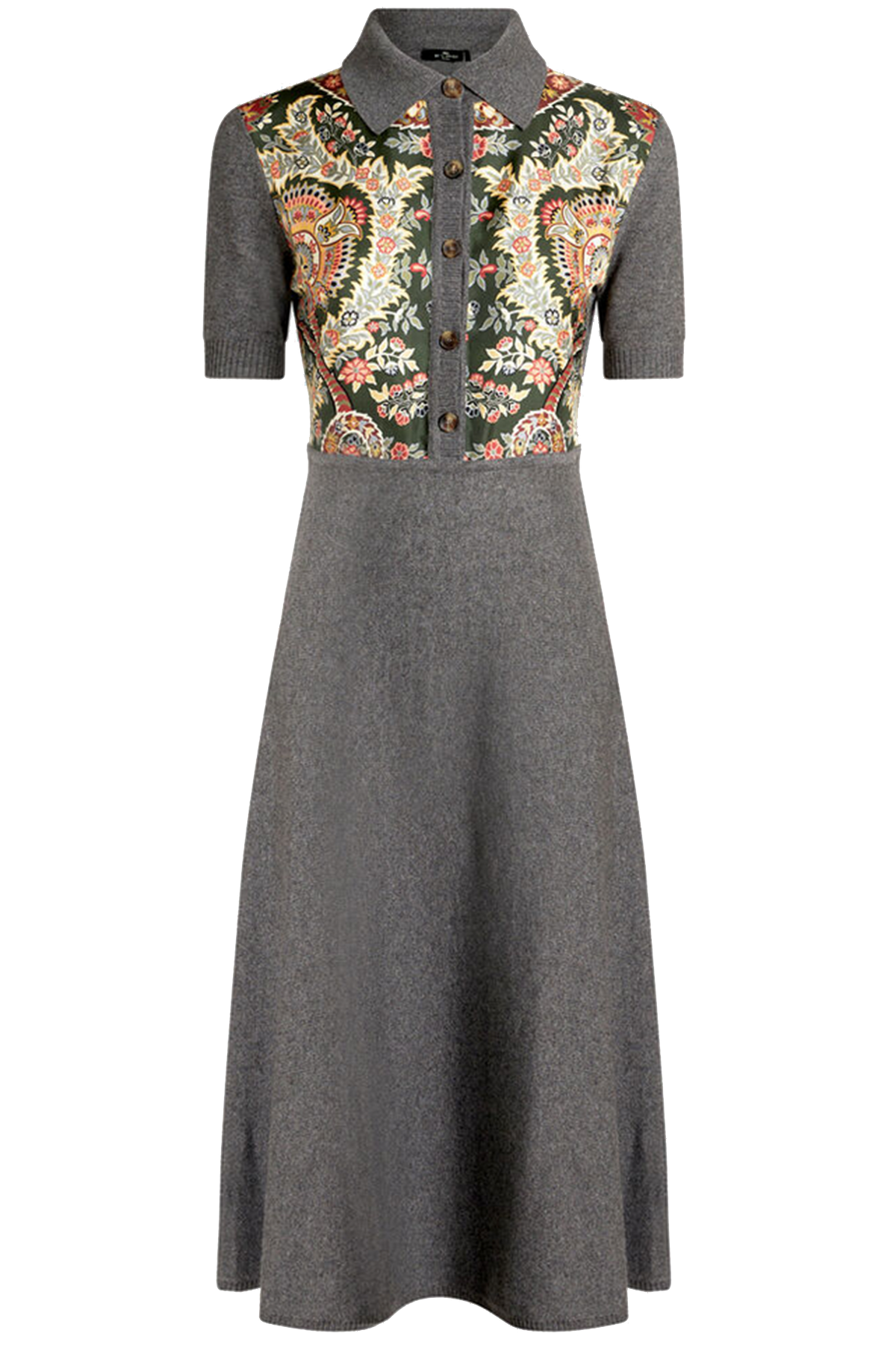 Etro gestricktes Damen Polokleid Grau/Grün GRAU Bild 1