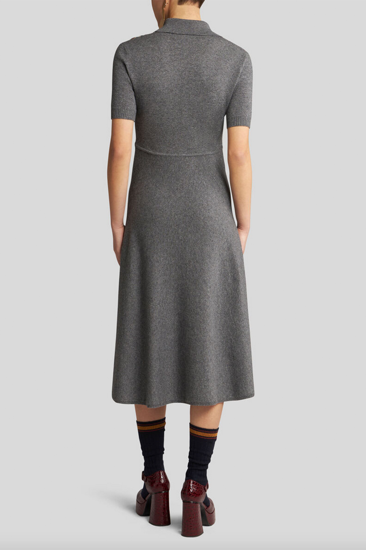 Etro gestricktes Damen Polokleid Grau/Grün GRAU Bild 4