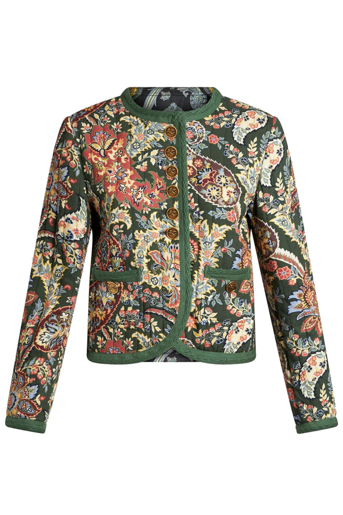 Etro kurze Damen Twill Jacke Grün GRÜN Bild 1