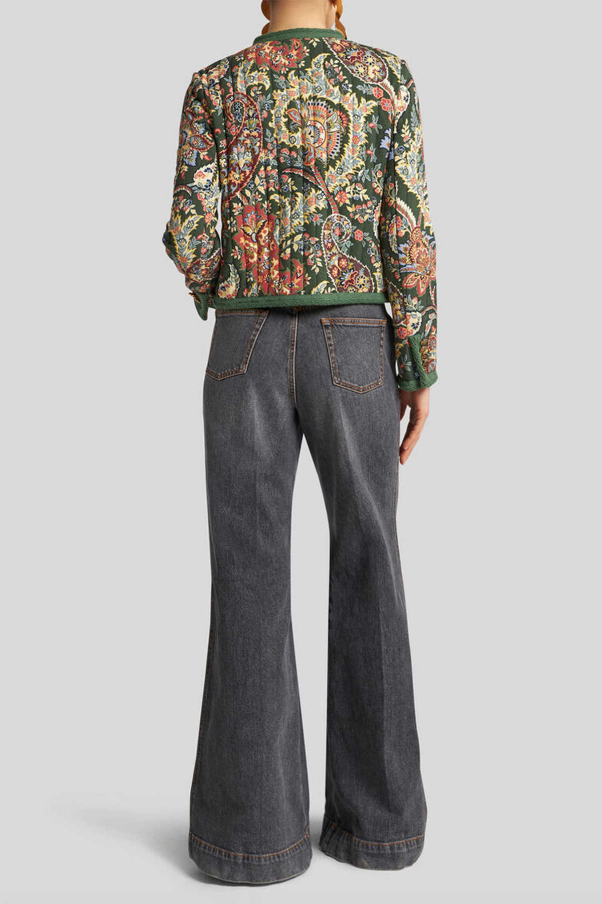Etro kurze Damen Twill Jacke Grün GRÜN Bild 3