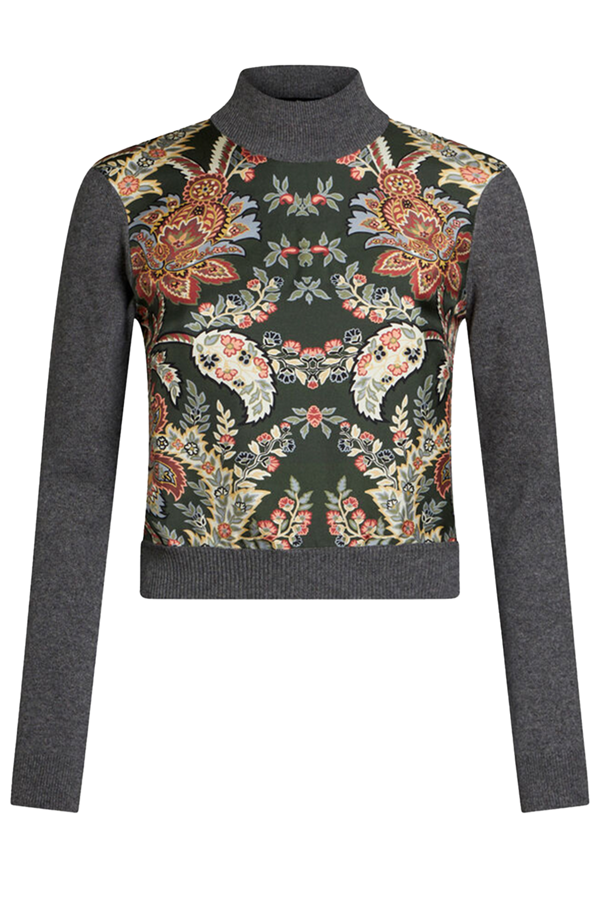 Etro kurzer Damen Strickpullover Grau/Grün SCHWARZ Bild 1