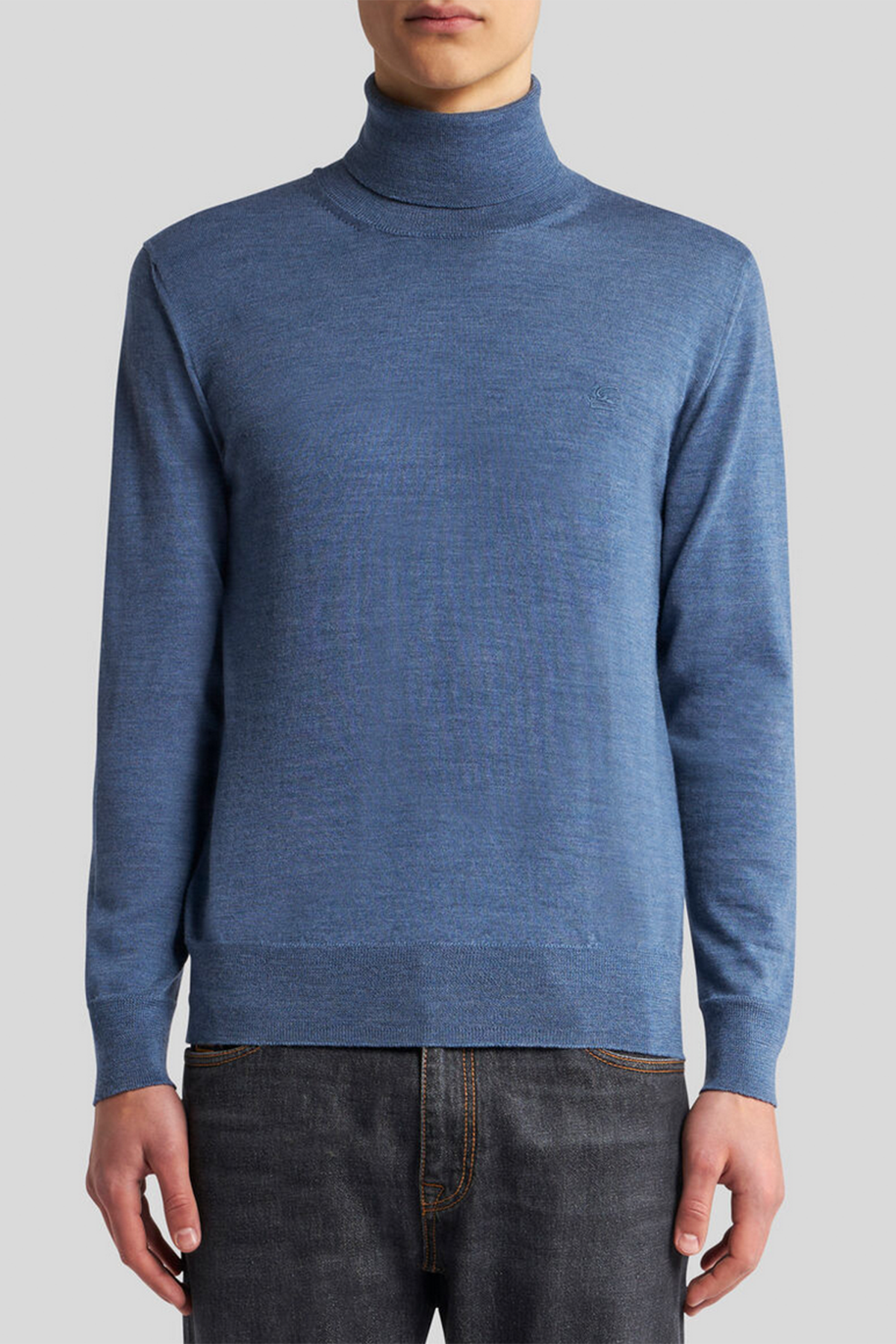 Etro Strickpullover mit T-Neck Mittelblau MITTELBLAU MITTELBLAU Bild 2