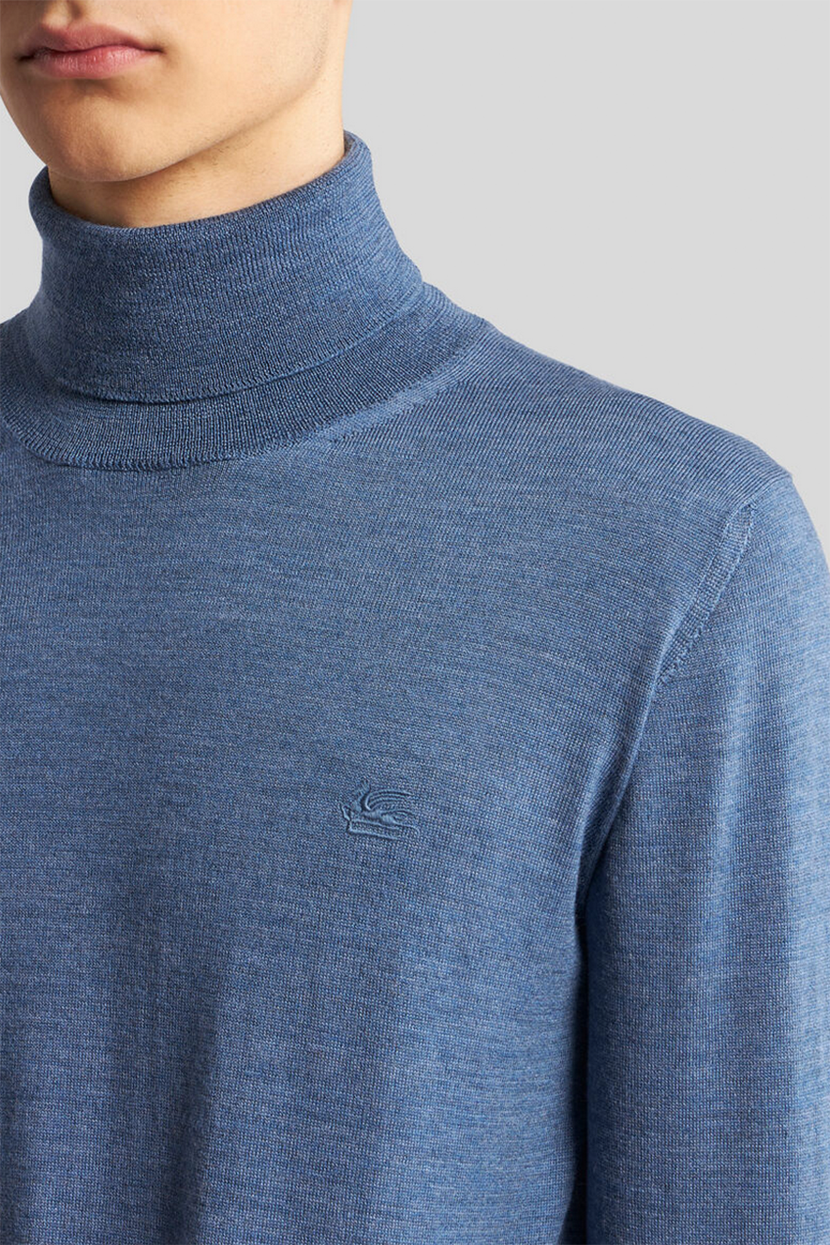 Etro Strickpullover mit T-Neck Mittelblau MITTELBLAU MITTELBLAU Bild 4