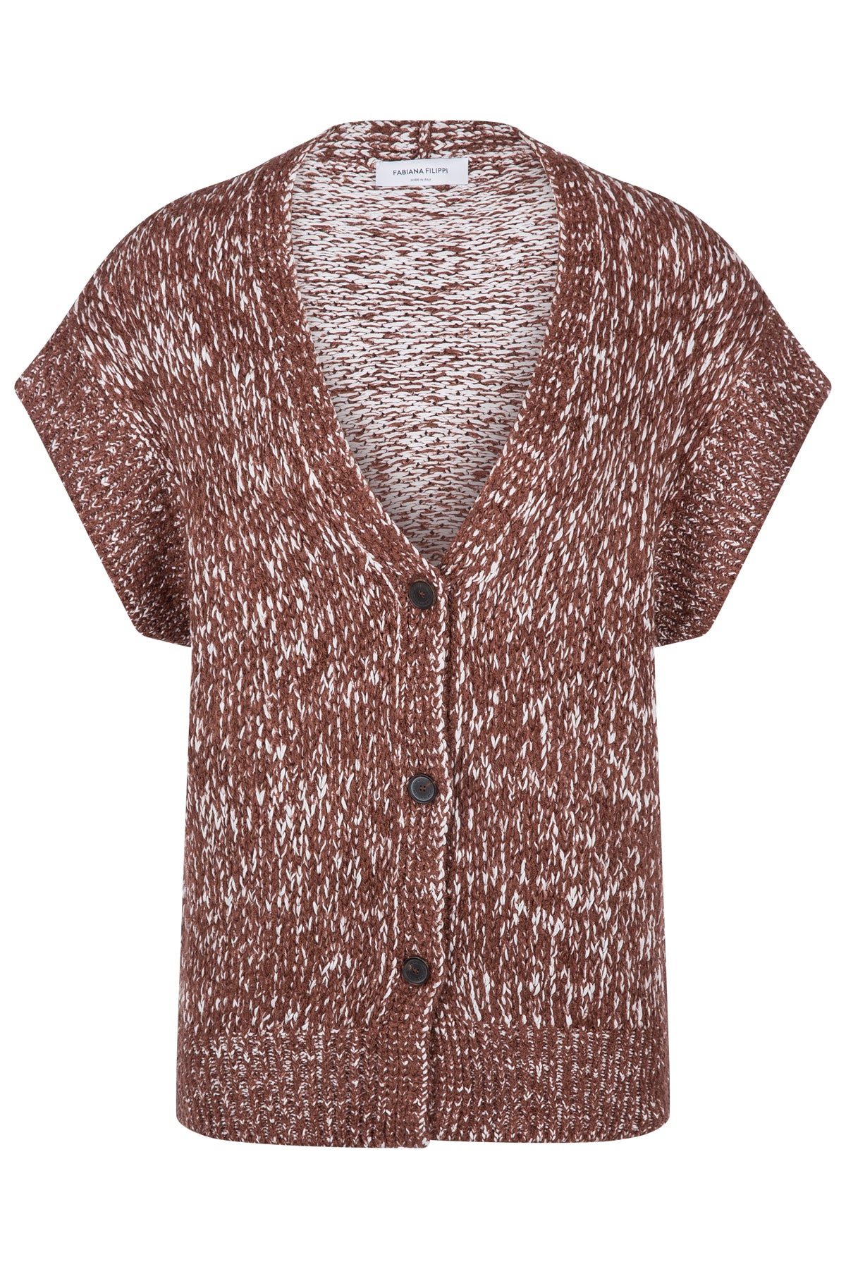 Fabiana Filippi Damen Strickweste Braun DUNKELBRAUN Bild 1