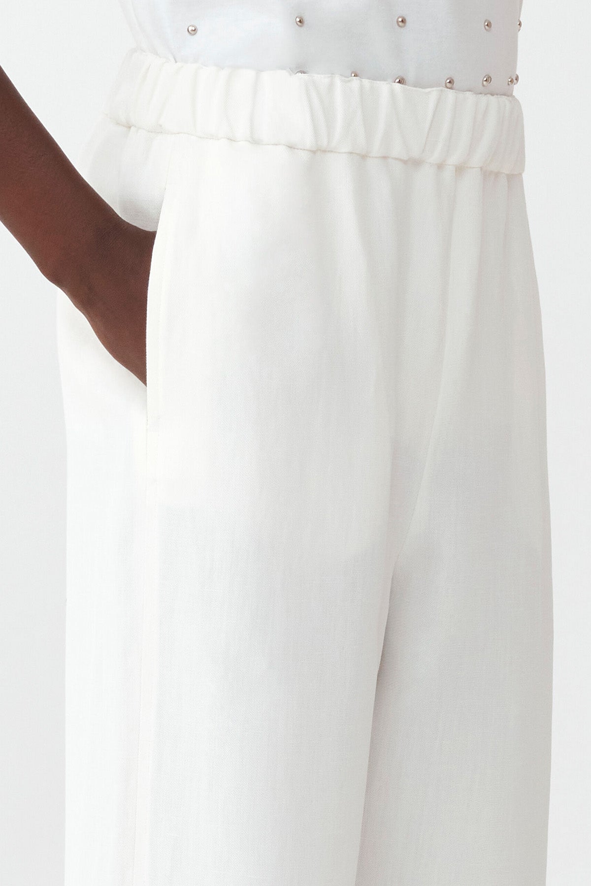 Fabiana Filippi weite Damen Hose Creme WEISS Bild 6