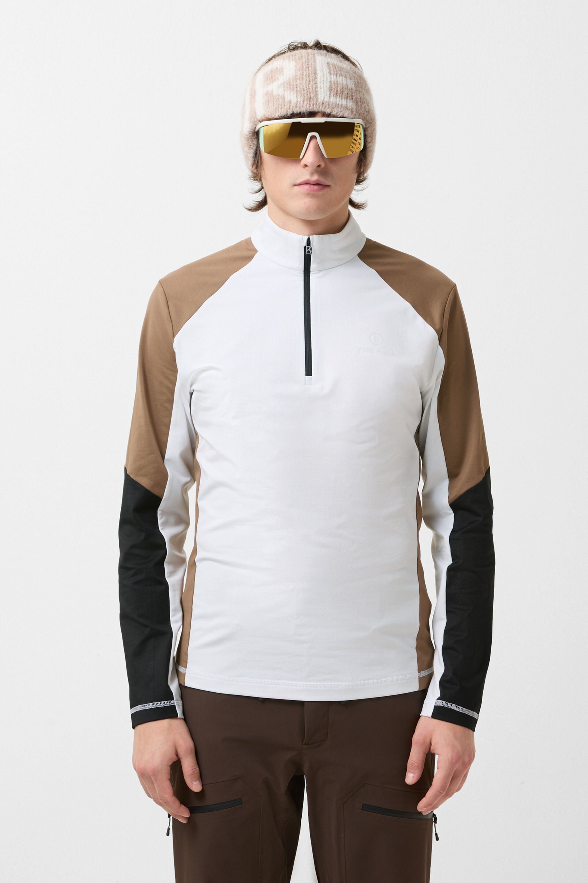Fire & Ice Herren First Layer Skishirt Berkan Weiss/Braun 732 Bild 2
