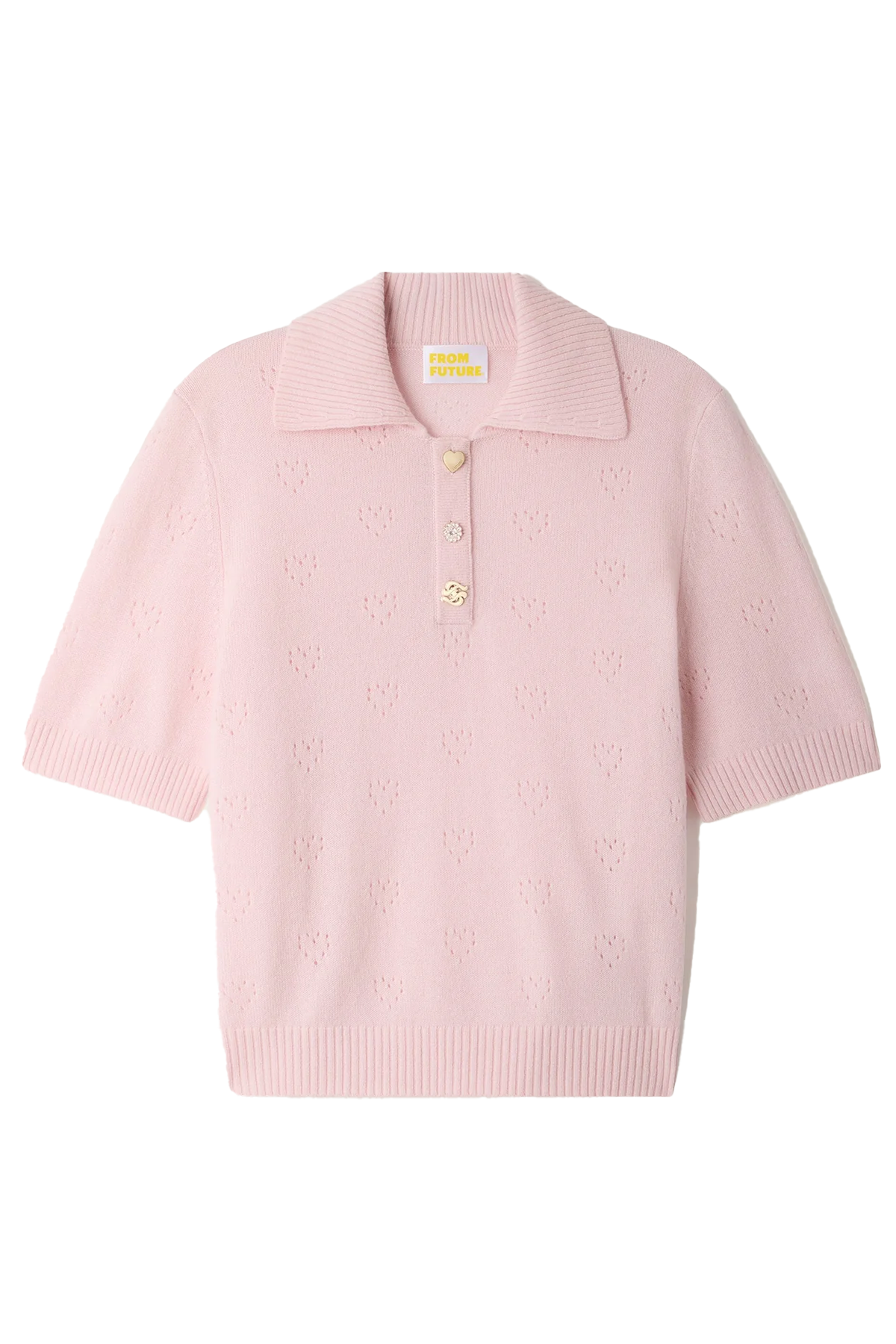 FROM FUTURE Damen Kaschmirpolo Sky Pink ROSA Bild 1