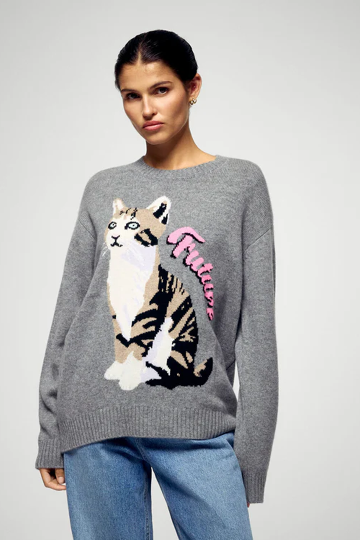 FROM FUTURE Damen Kaschmirpullover Grau 1501 GRIS CHINE FONCE Bild 2