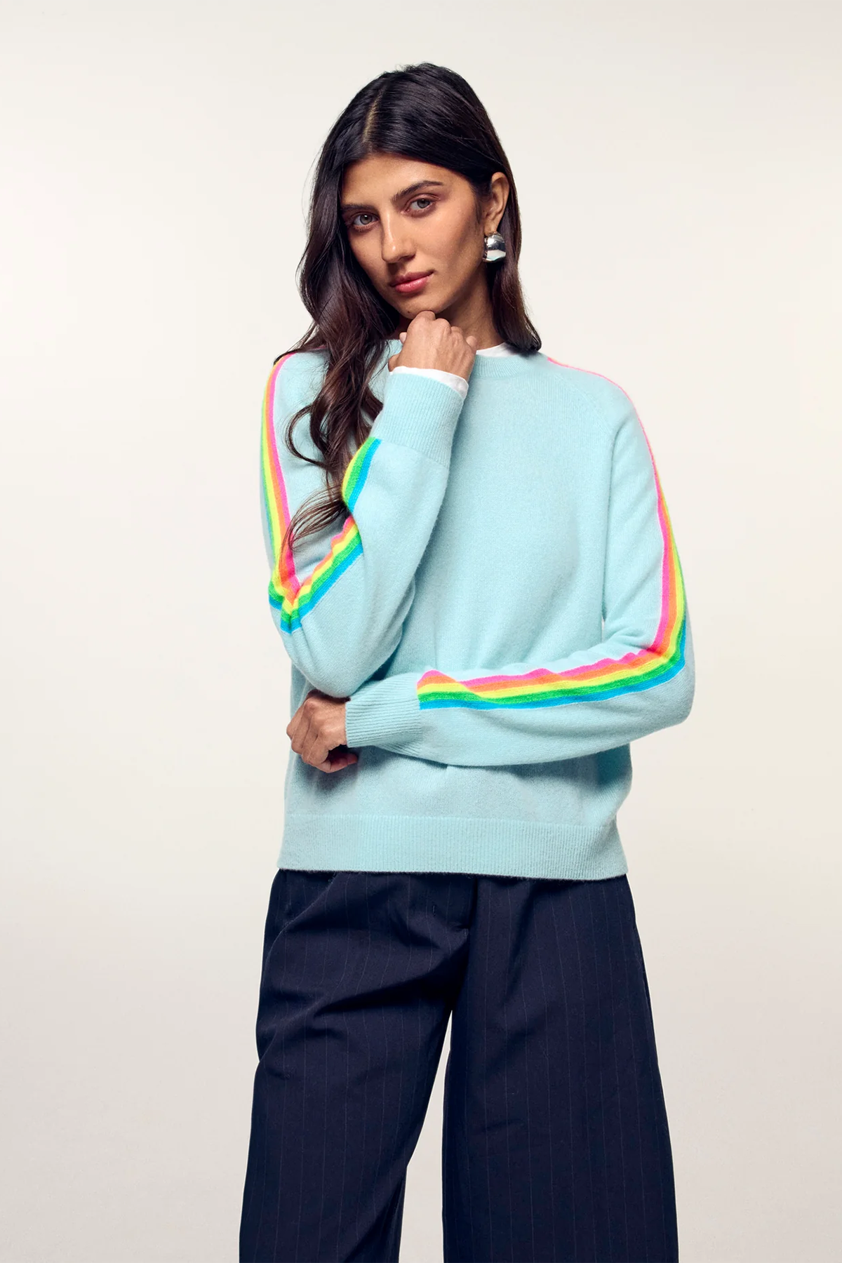 FROM FUTURE Damen Kaschmirpullover Hellblau HELLBLAU Bild 3