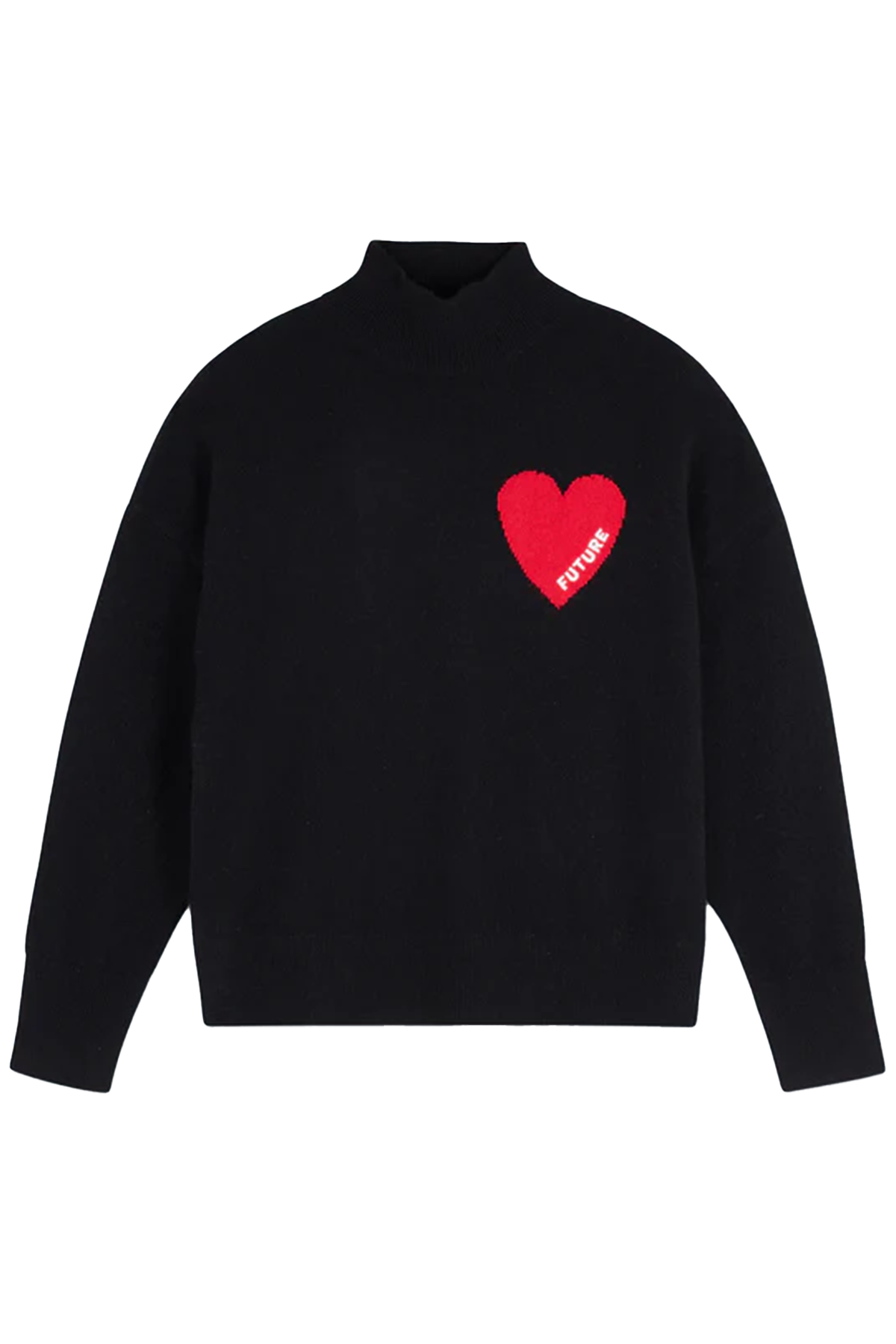 FROM FUTURE Damen Kaschmirpullover mit Stehkragen Schwarz 1000 NOIR Bild 1