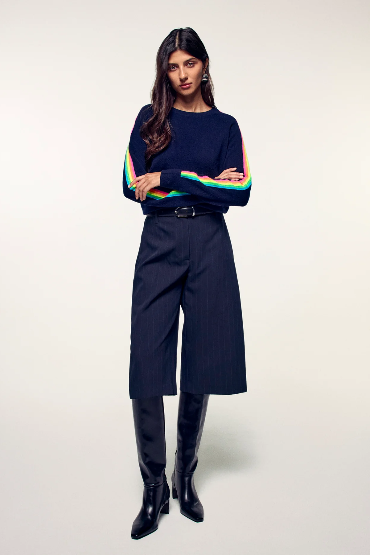 FROM FUTURE Damen Kaschmirpullover Navy MARINE-BLAU Bild 2