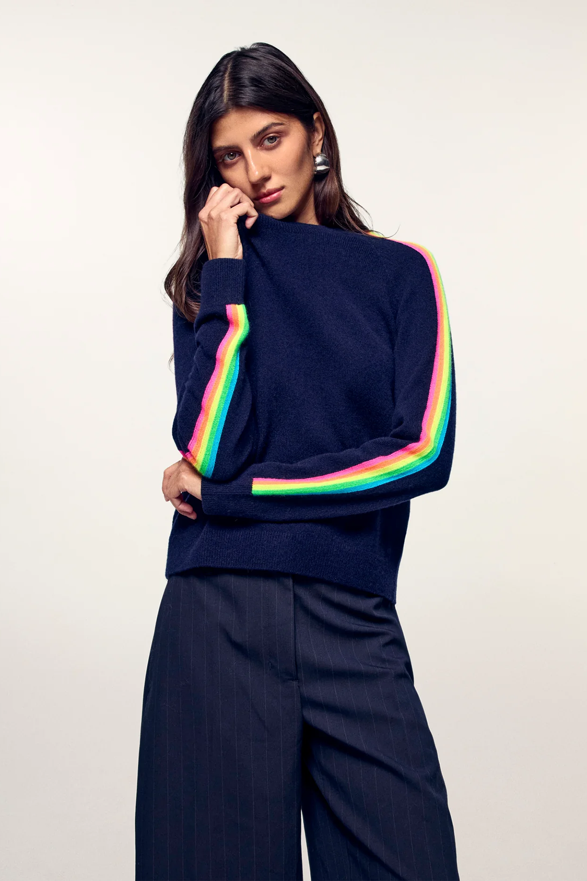 FROM FUTURE Damen Kaschmirpullover Navy MARINE-BLAU Bild 3