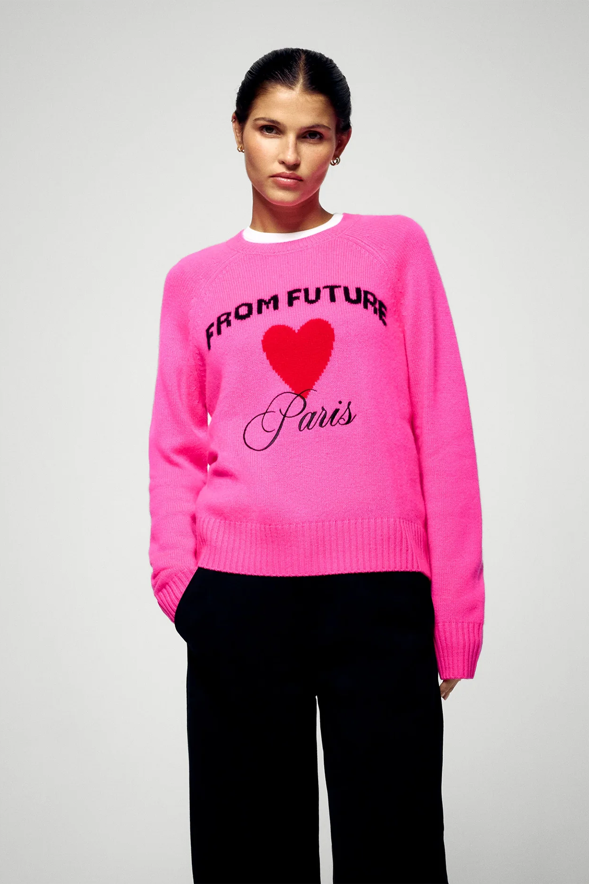 FROM FUTURE Damen Kaschmirpullover Pink PINK Bild 2