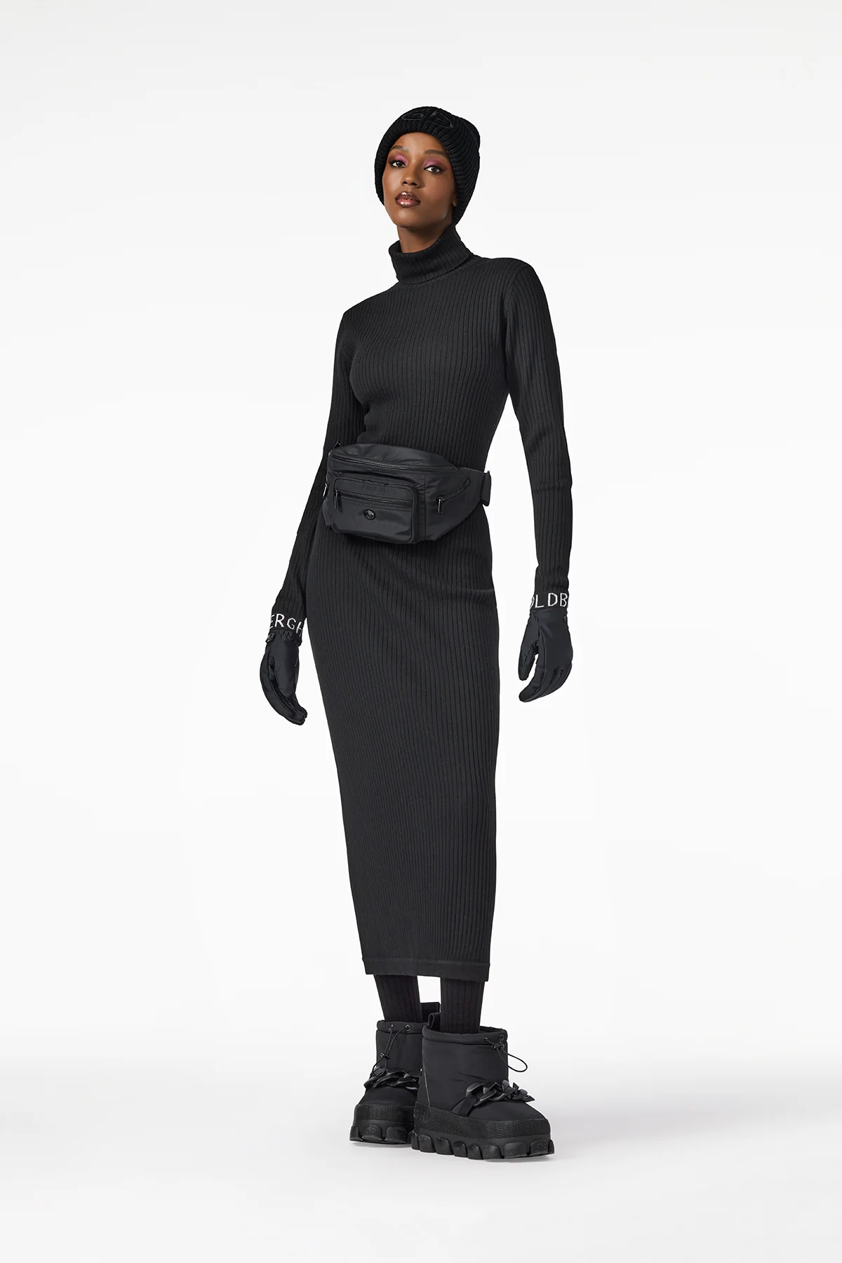 Goldbergh Damen Maxistrickkleid Mireille, Schwarz SCHWARZ Bild 2