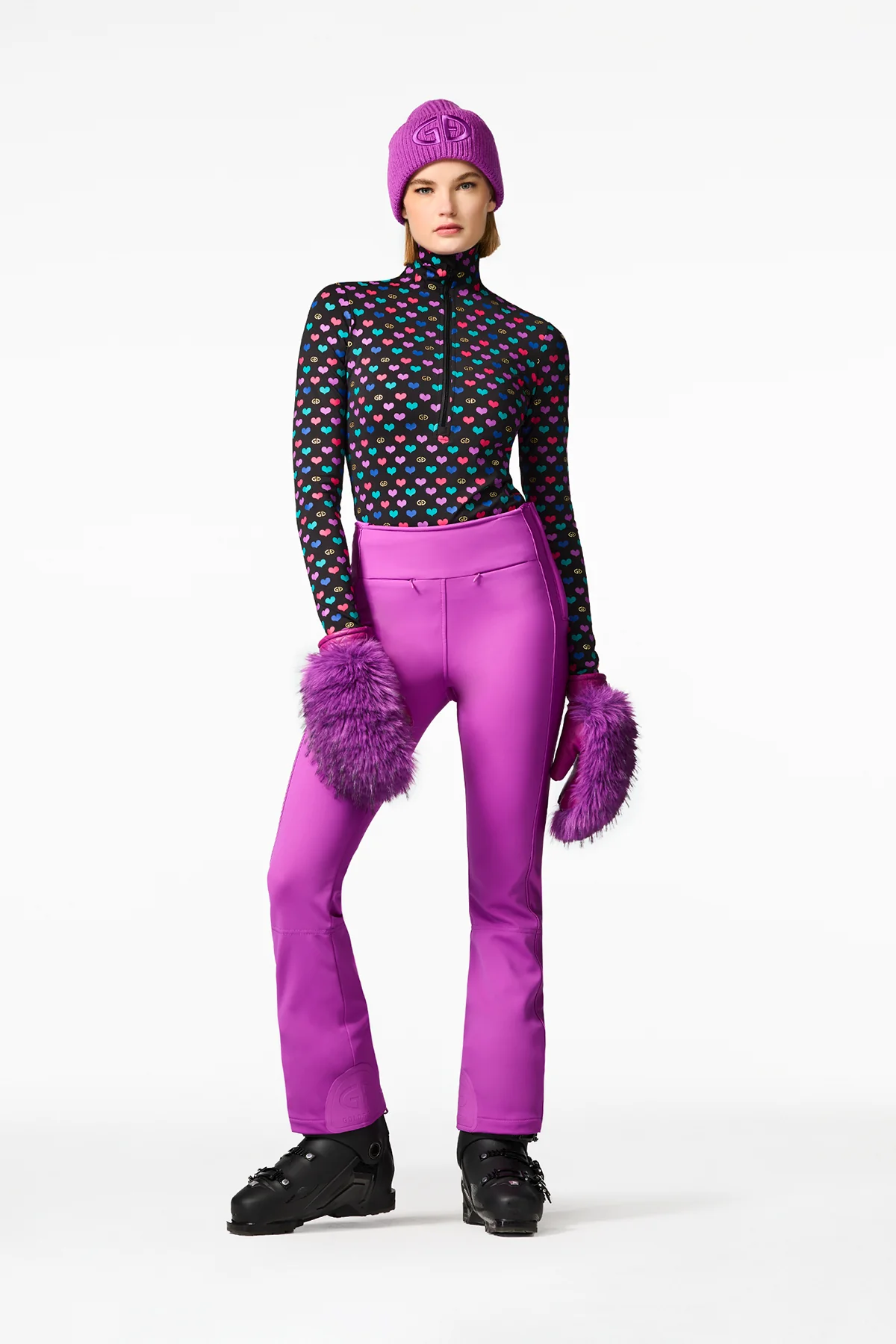 Goldbergh Damen Skishirt Cuori, Schwarz-Bunt SCHWARZ Bild 2