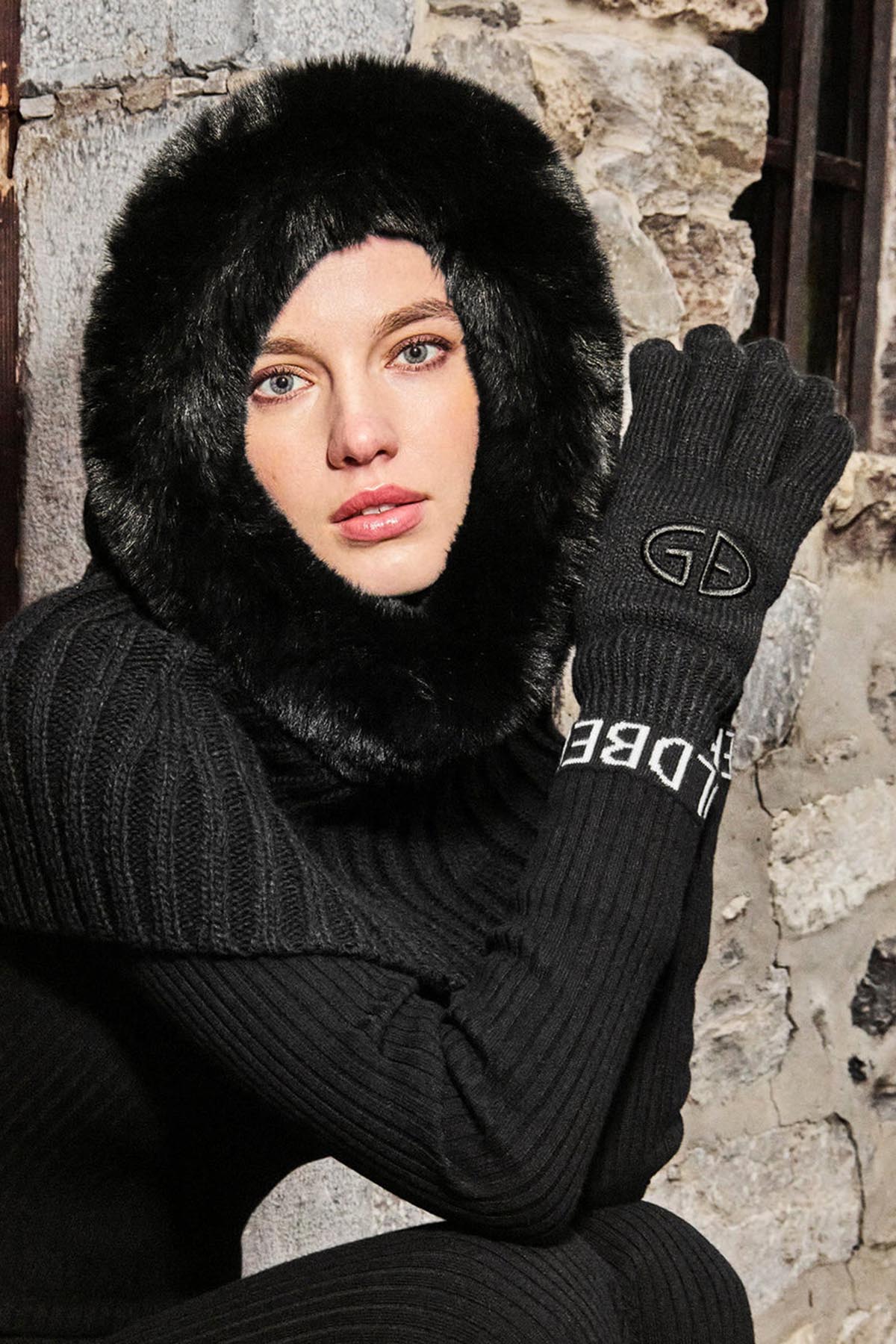 Goldbergh Damen Strickhandschuhe Vanity Schwarz SCHWARZ Bild 2