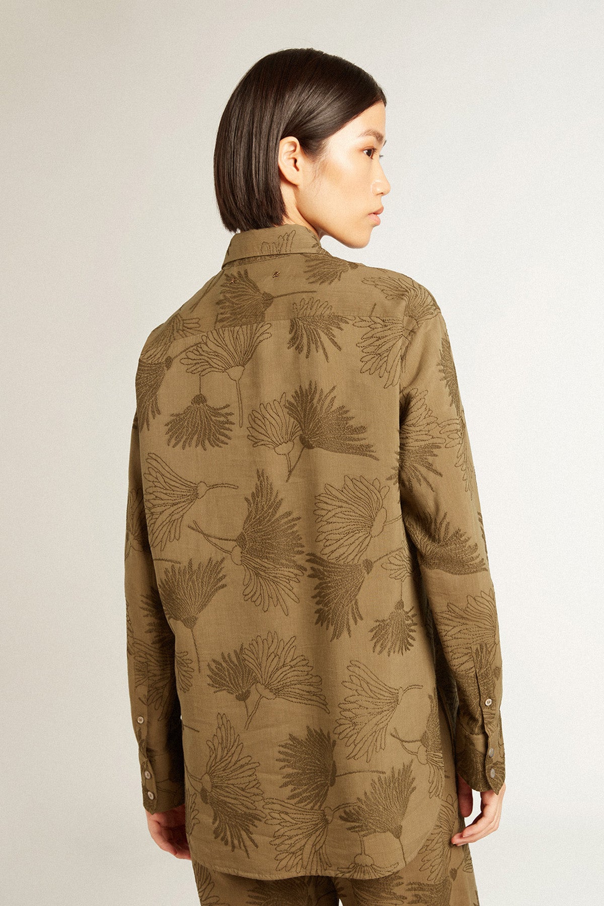 Golden Goose Damen Bluse Batilda Boyfriend Basic Kalamata OLIVE Bild 2
