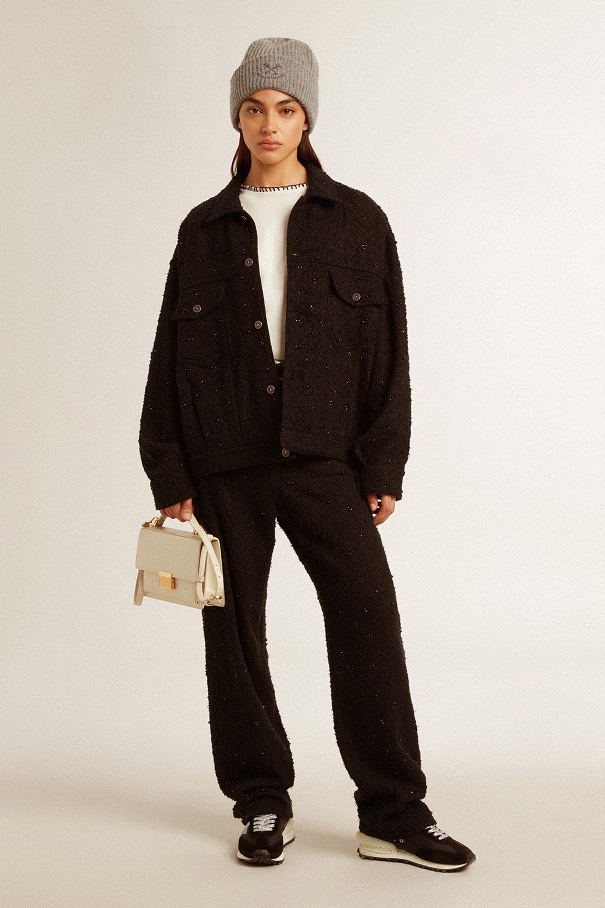 Golden Goose Damen Hose mit Kristallverzierung Schwarz SCHWARZ Bild 2