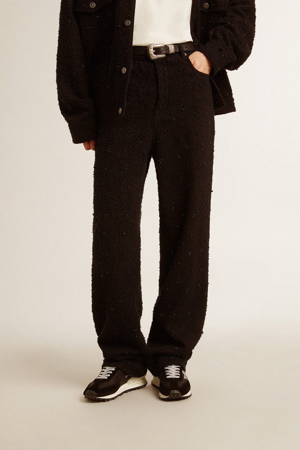 Golden Goose Damen Hose mit Kristallverzierung Schwarz SCHWARZ Bild 3