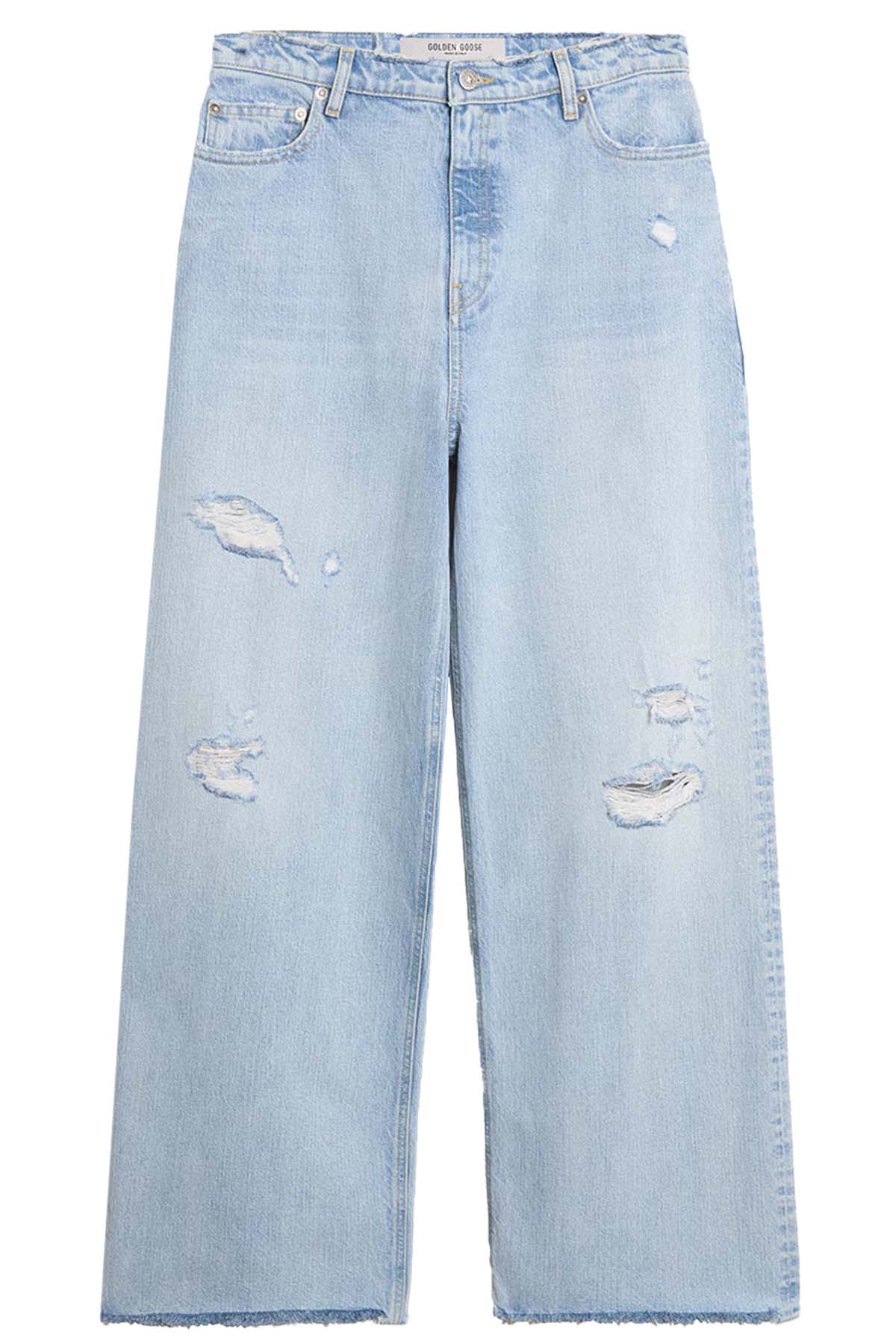 Golden Goose Damen Jeans in Lived-in-Optik Hellblau HELLBLAU Bild 1