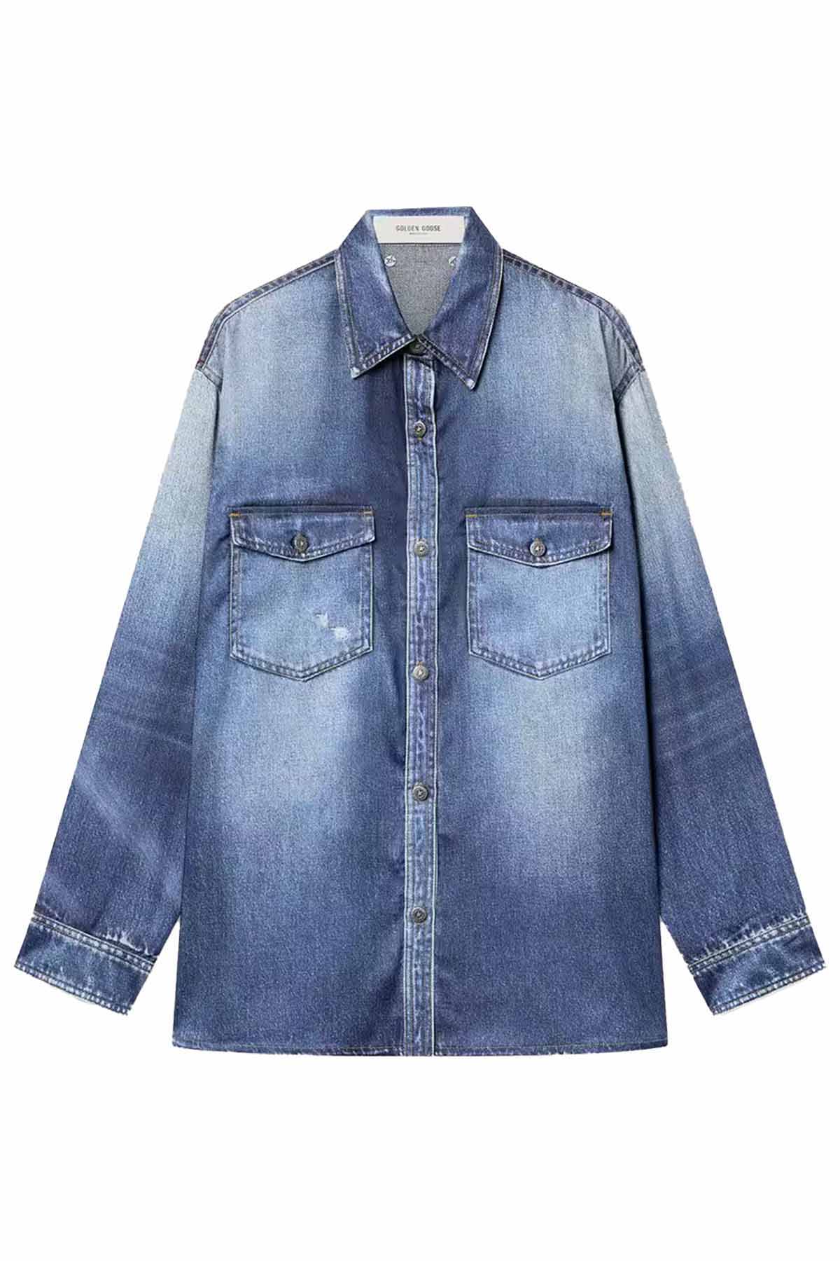 Golden Goose Damen Oversized-Bluse in Denim Optik Blau BLAU Bild 1