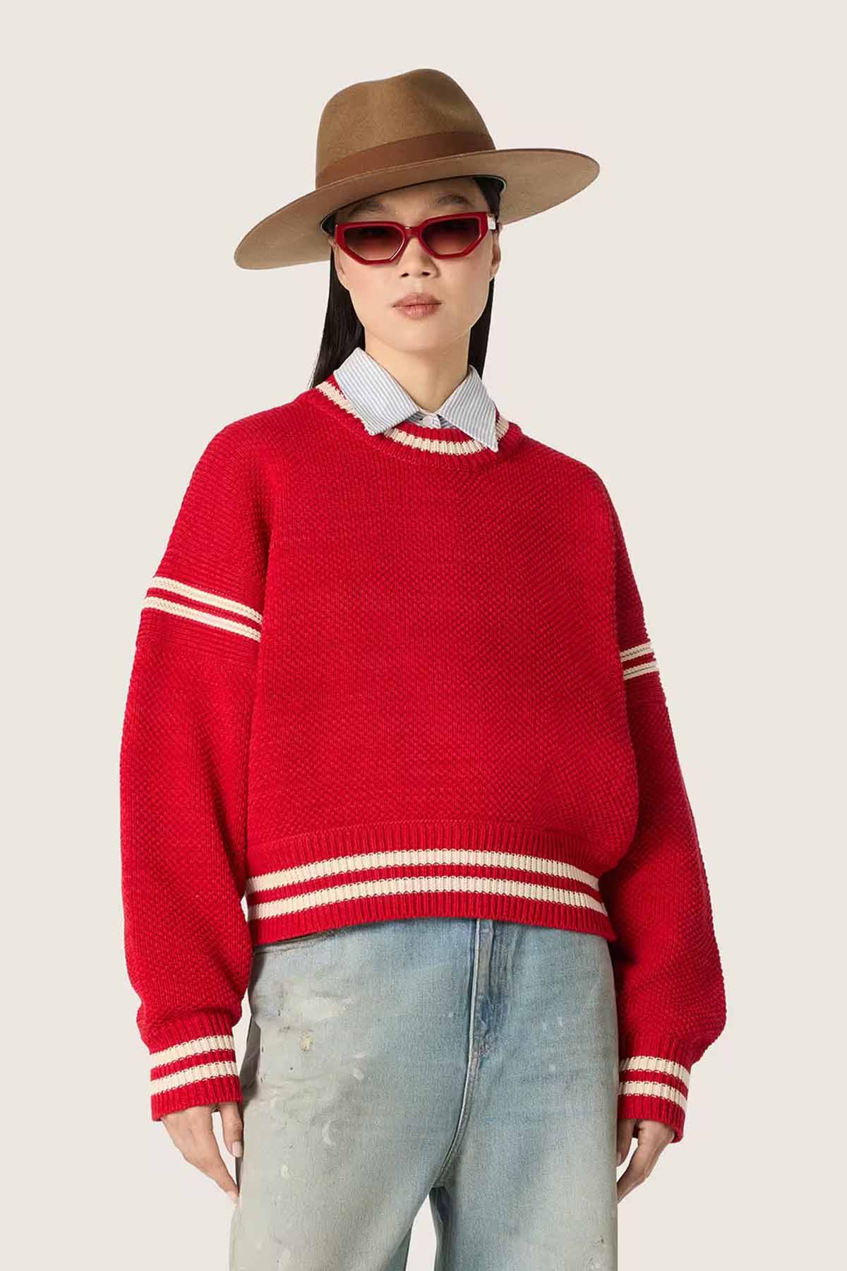 Golden Goose Damen Strickpullover Tomato Red ROT Bild 2