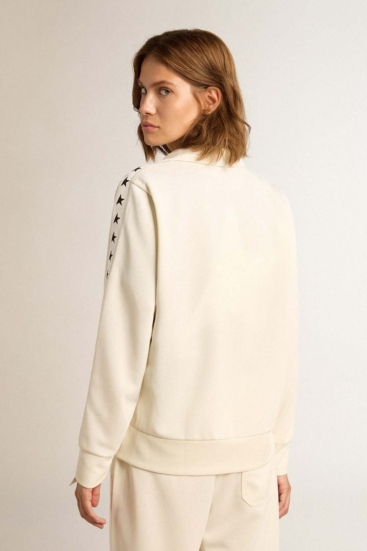 Golden Goose Damen Sweatjacke mit Sternen Natur Weiss WEISS Bild 3