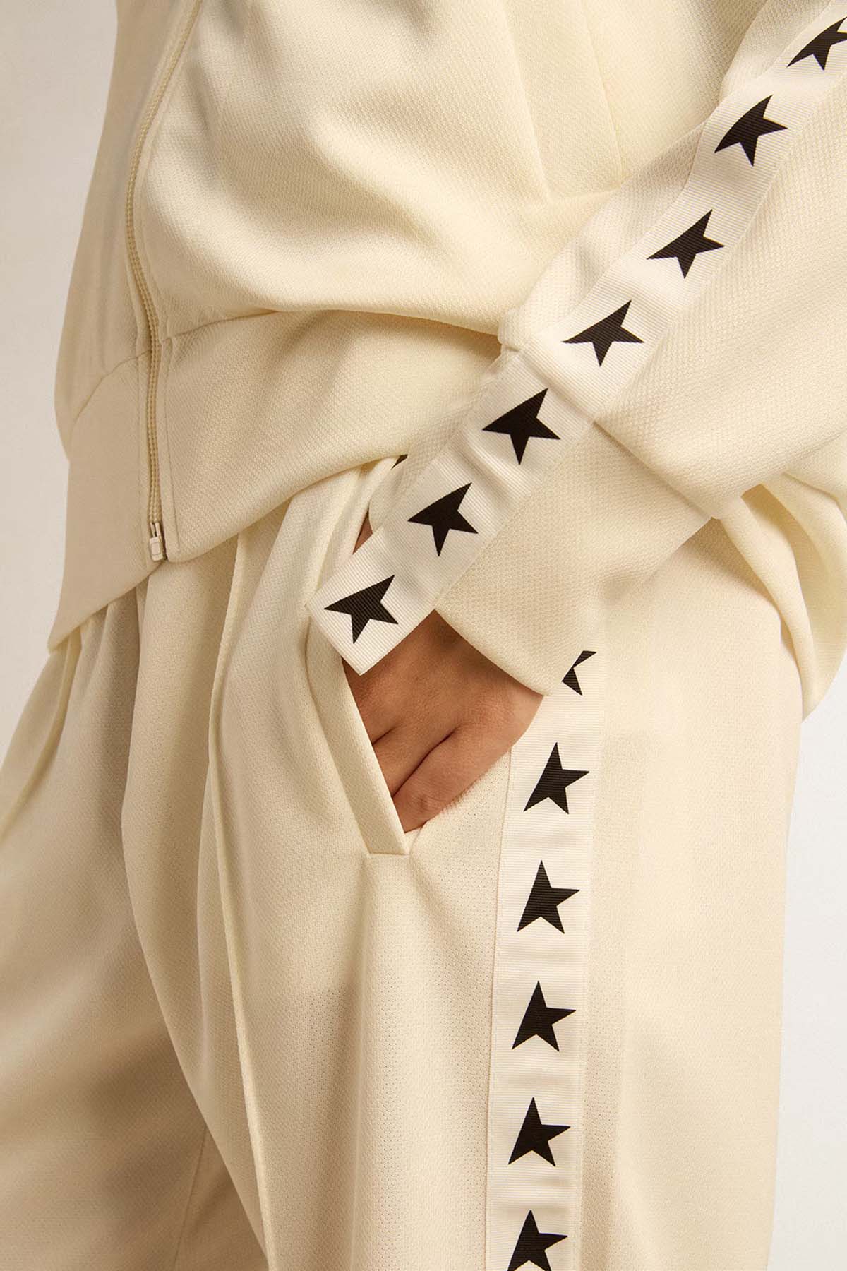 Golden Goose Damen Sweatjacke mit Sternen Natur Weiss WEISS Bild 5