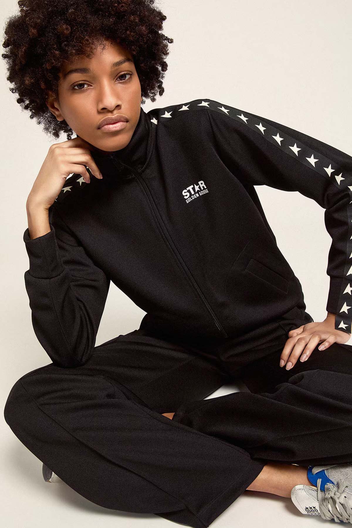 Golden Goose Damen Sweatjacke mit Sternen Schwarz SCHWARZ Bild 2