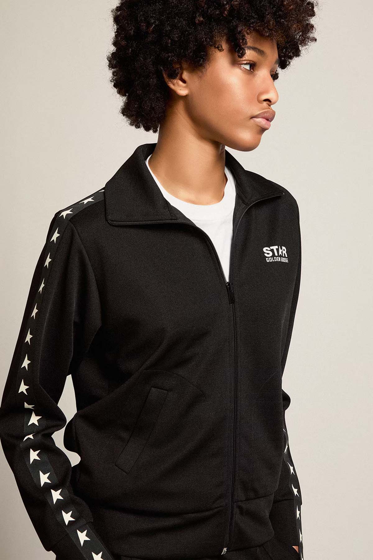 Golden Goose Damen Sweatjacke mit Sternen Schwarz SCHWARZ Bild 3