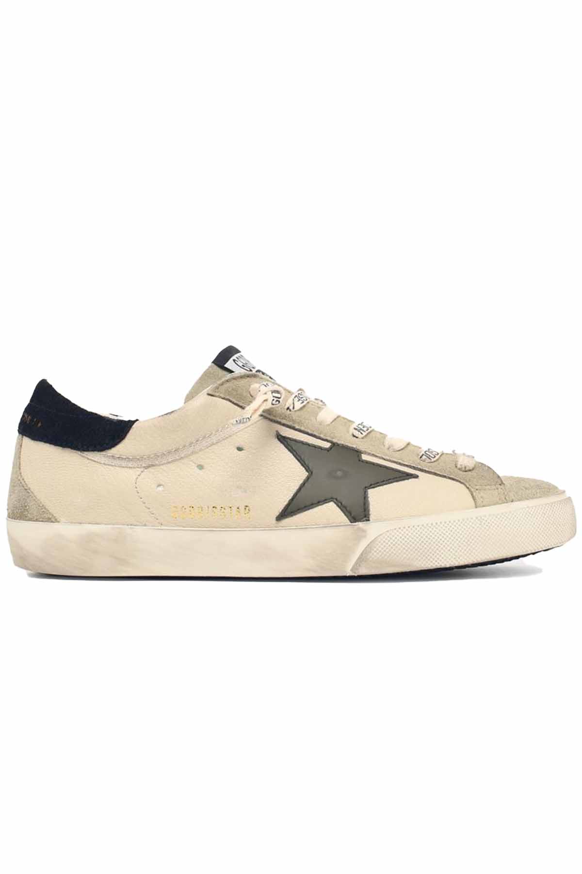 Golden Goose Herren Sneaker Super Star Cream/Grey/Olive Green/Dark Blue CREAM/GREY/OLIVE GREEN/DARK BLUE 83408 Bild 1