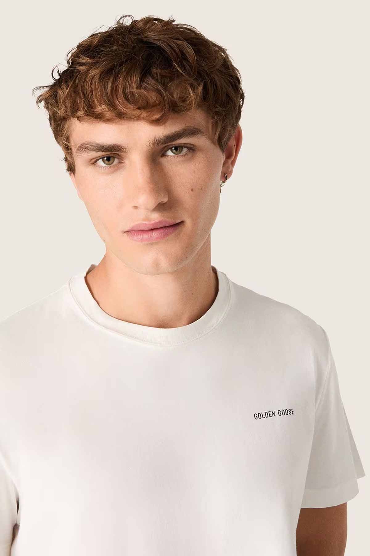 Golden Goose Herren T-Shirt Regular Fit Vintage White WEISS Bild 2