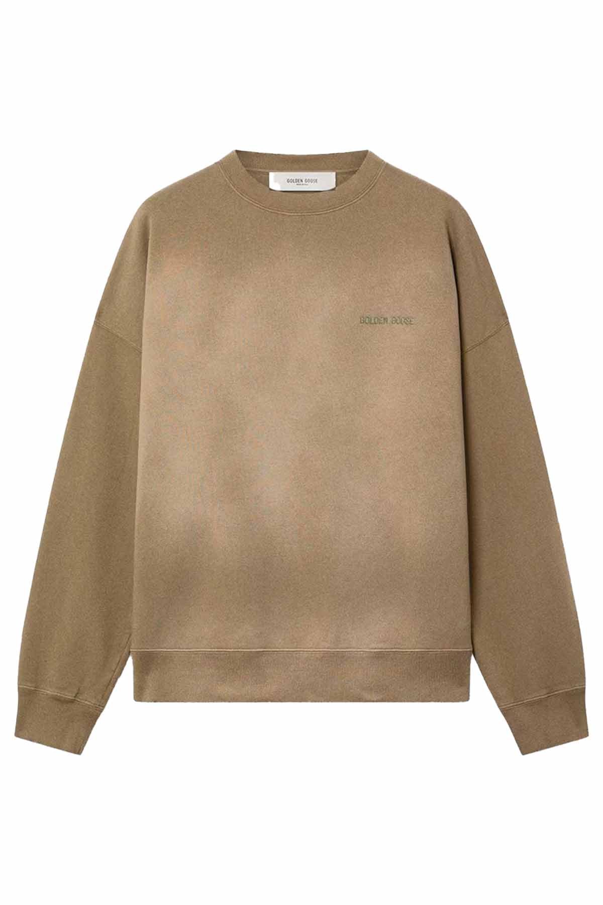 Golden Goose Unisex Sweatshirt in Bleached Look Military Green BEIGE Bild 1