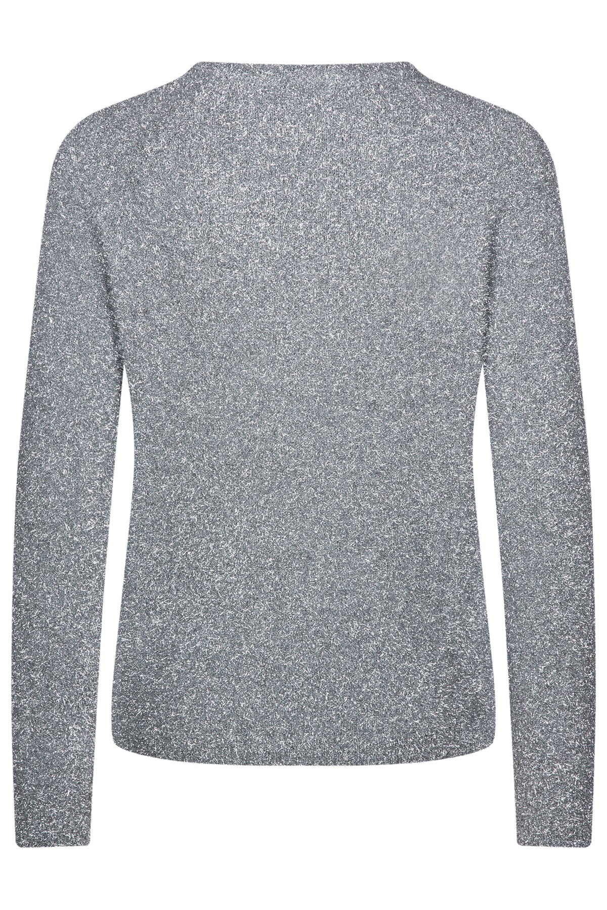 Grace Damen Lurex Strickpullover Silber GRAU Bild 2
